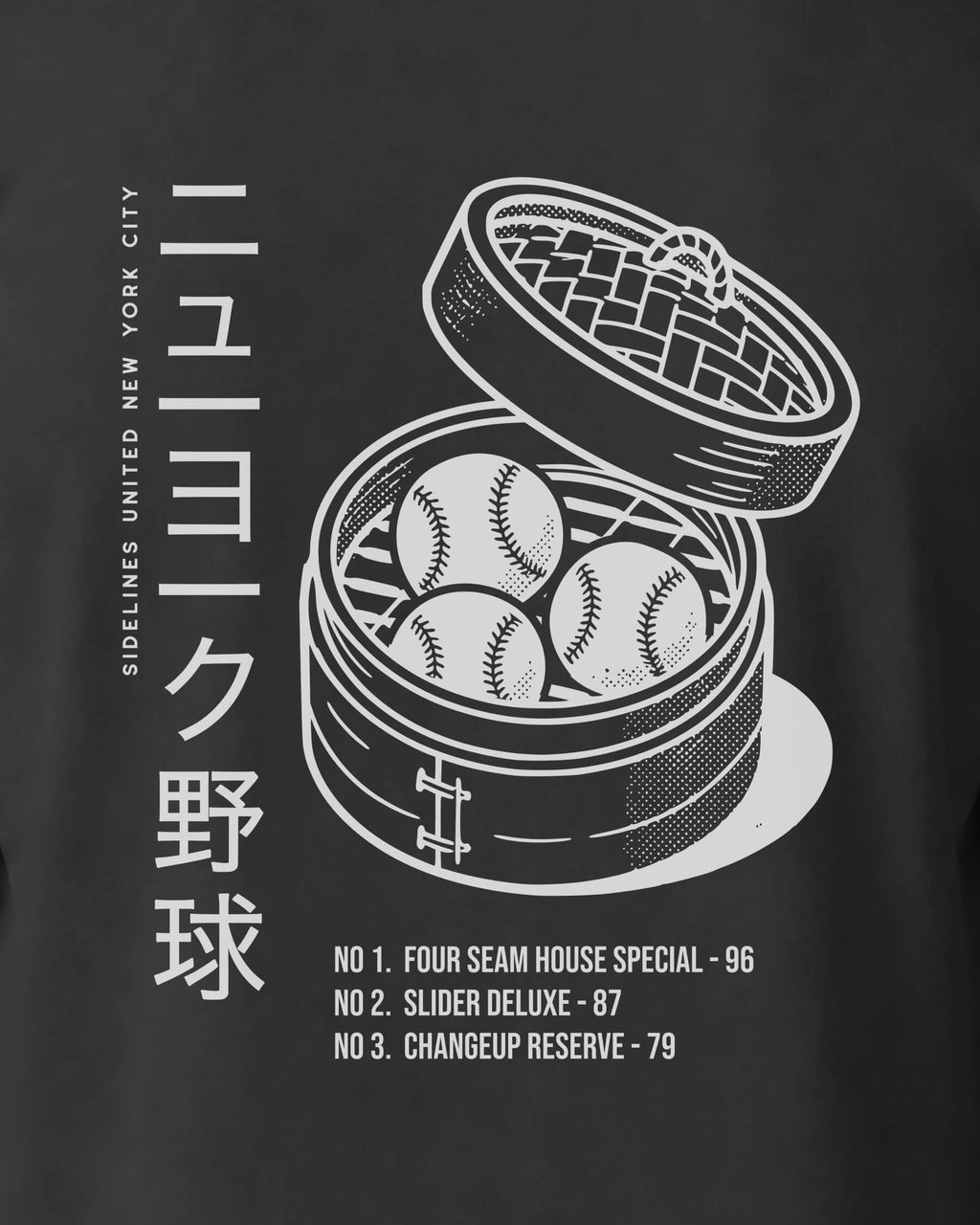 NY Dim Sum Tee - Washed Black / White - Zoom