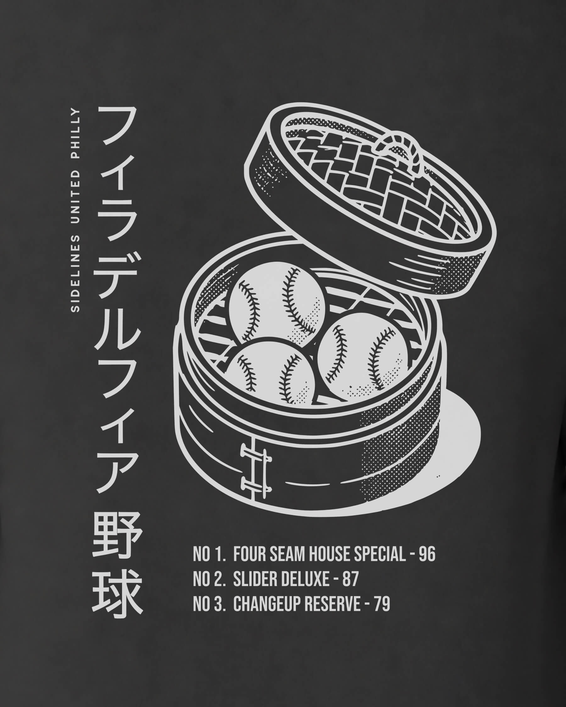 Philly Dim Sum Tee - Washed Black / White - Zoom