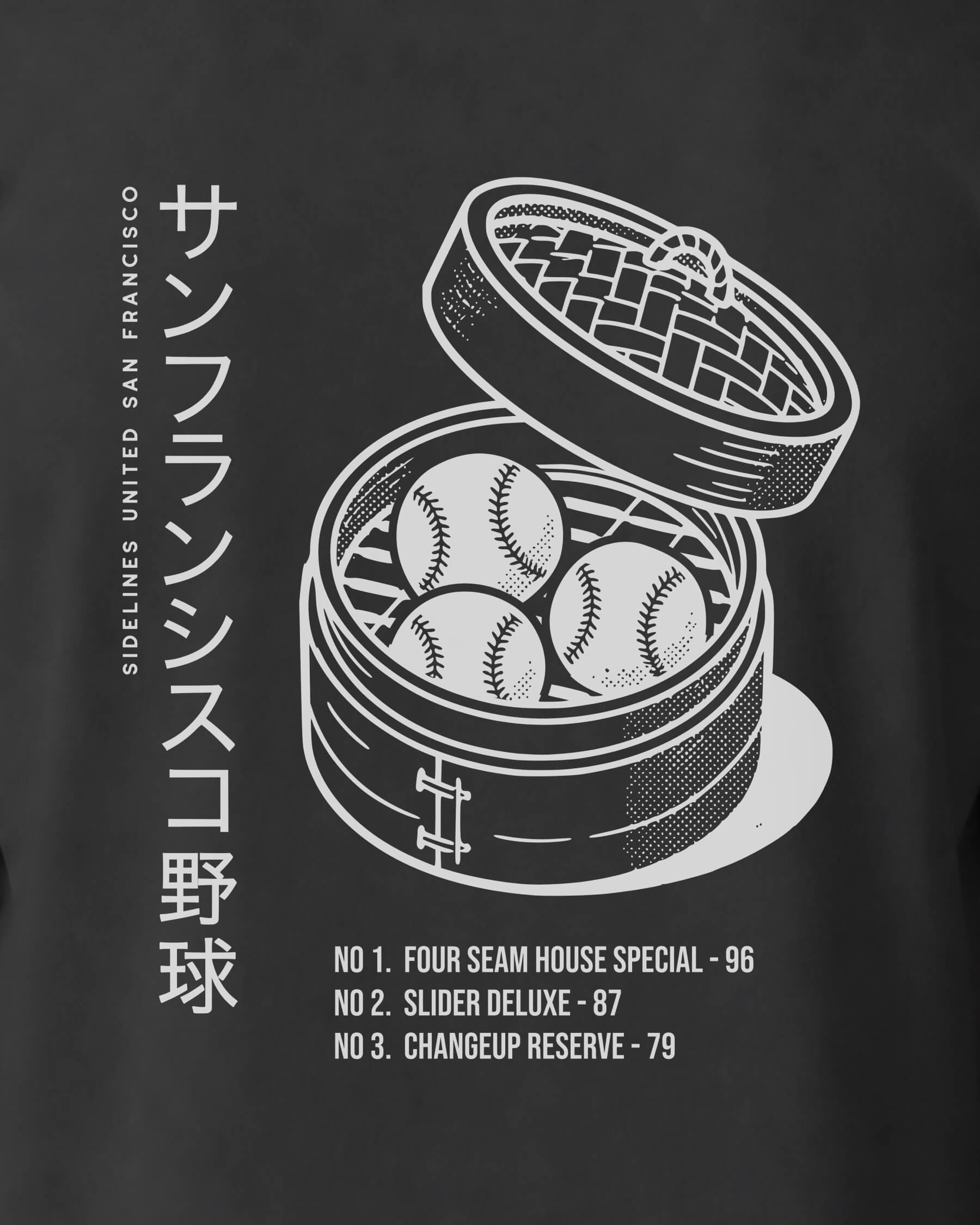 SF Dim Sum Tee - Washed Black / White - Zoom