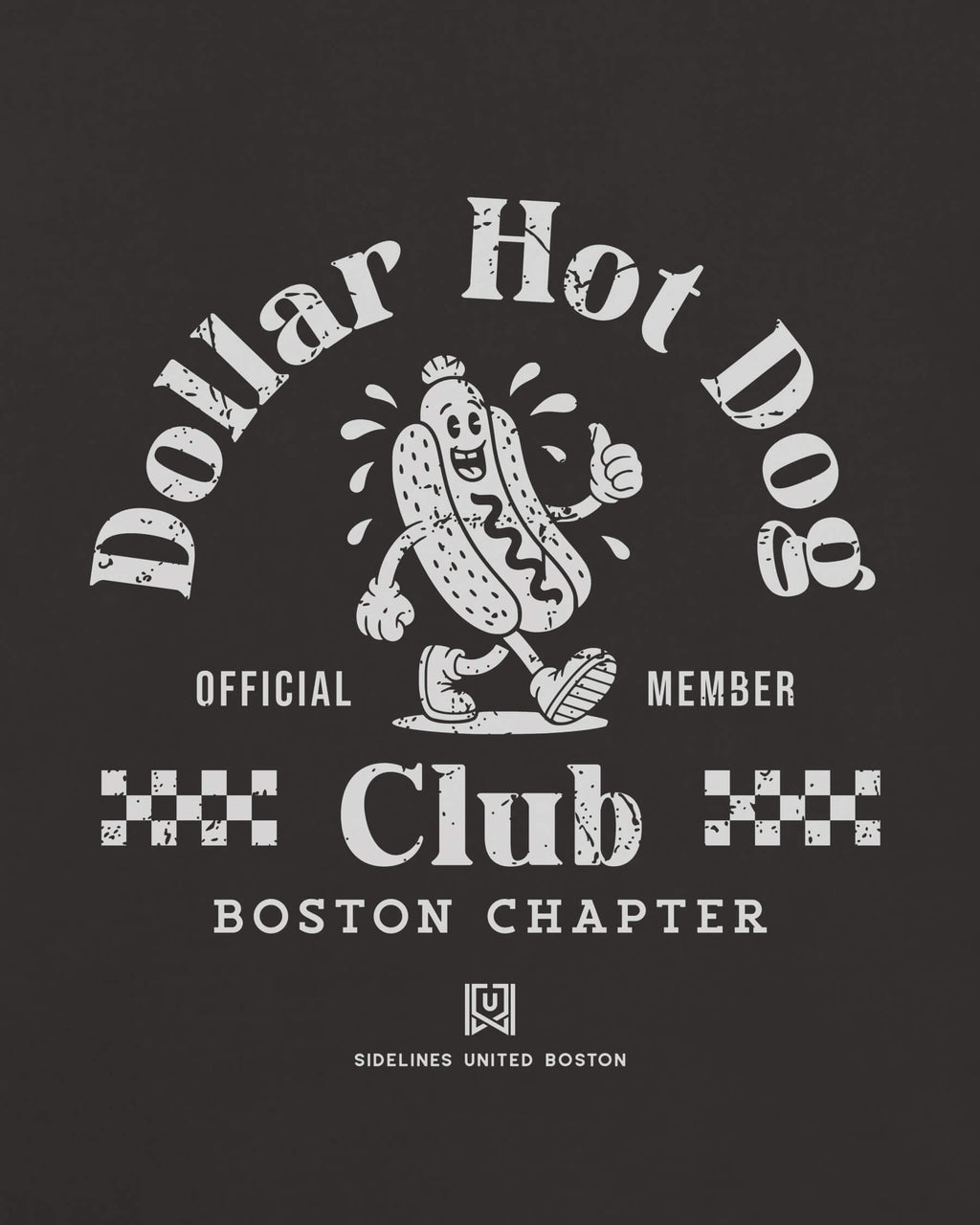 BOS Dollar Hot Dog Club Tee - Washed Black / White - Zoom
