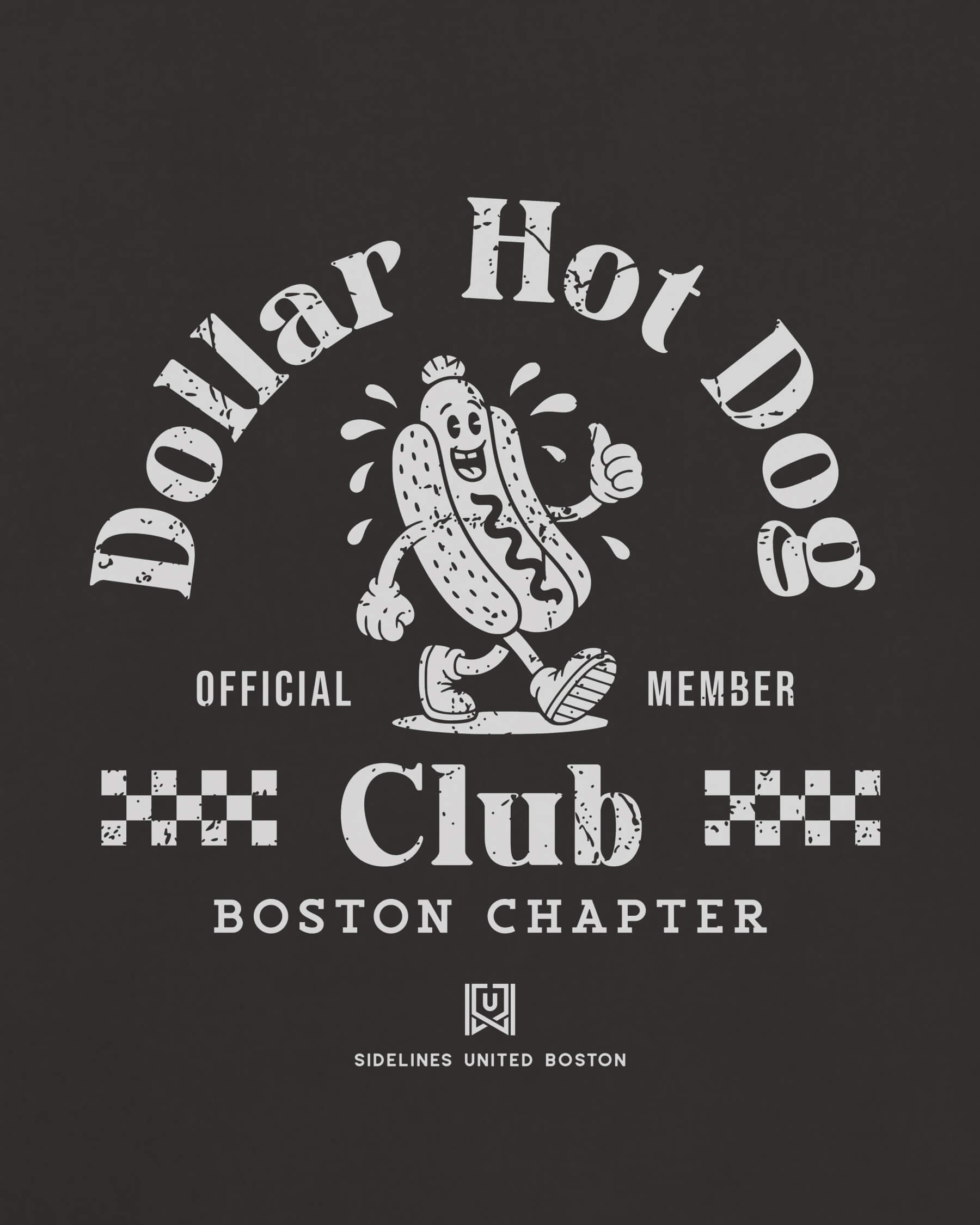 BOS Dollar Hot Dog Club Tee - Washed Black / White - Zoom