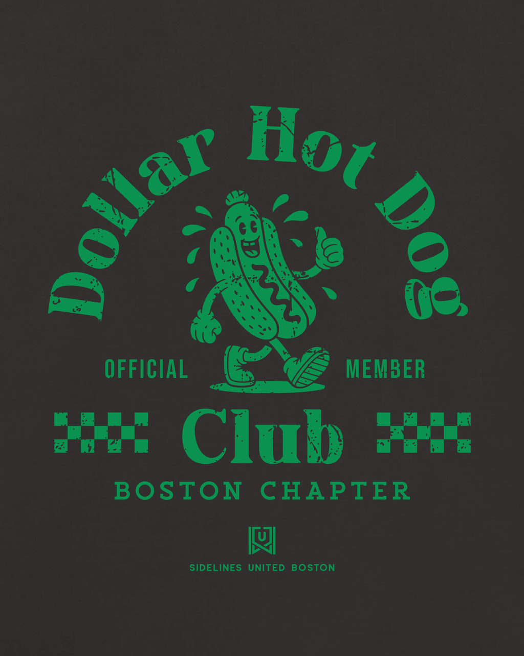 BOS Dollar Hot Dog Club Tee - Washed Black / Green - Zoom