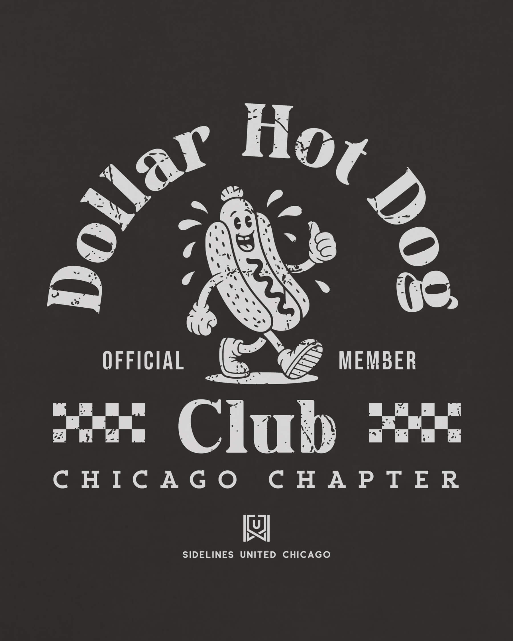 CHI Dollar Hot Dog Club Tee - Washed Black / White - Zoom