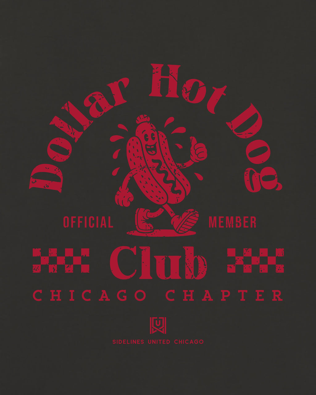 CHI Dollar Hot Dog Club Tee - Washed Black / Red - Zoom