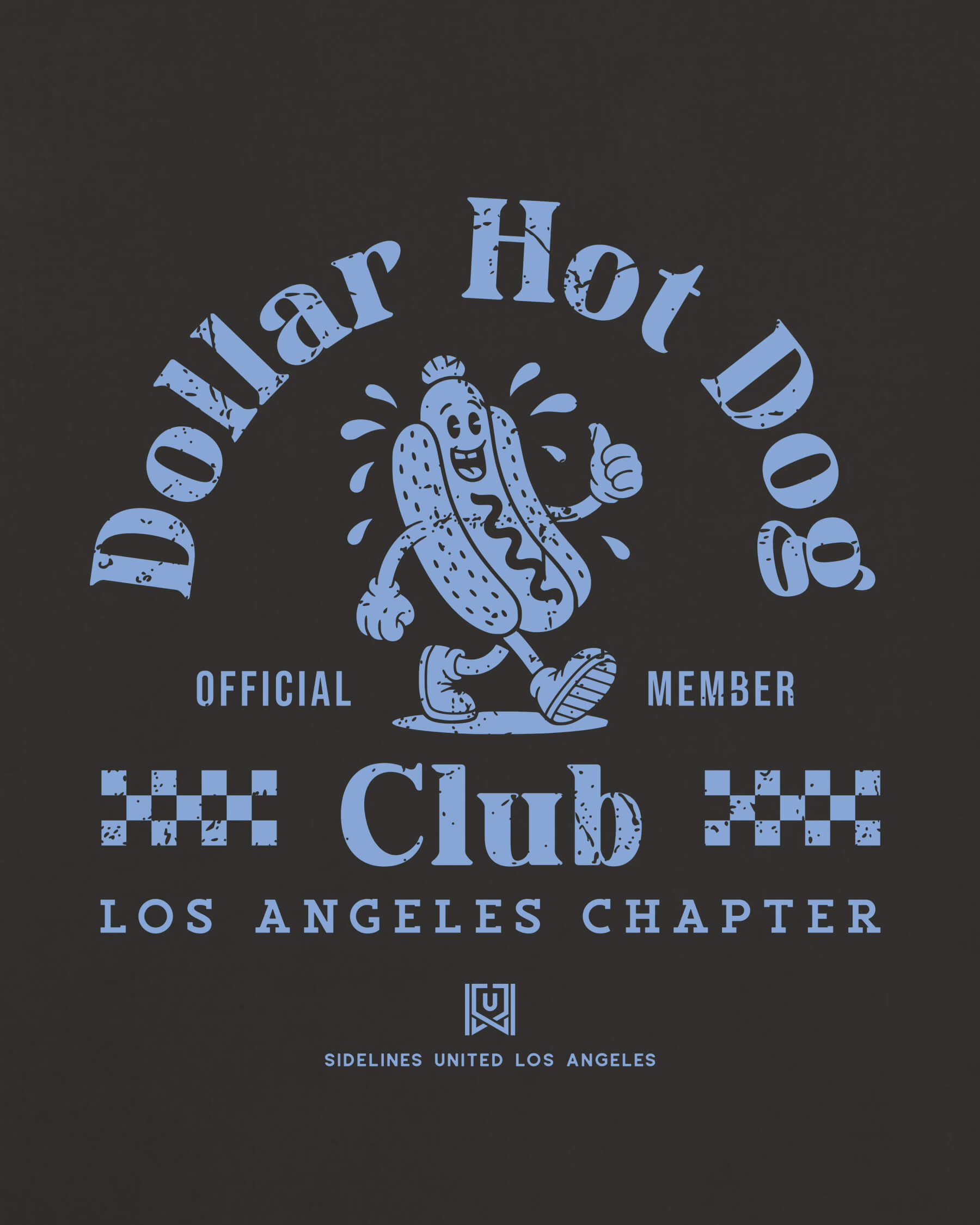 LA Dollar Hot Dog Club Tee - Washed Black / Blue - Zoom