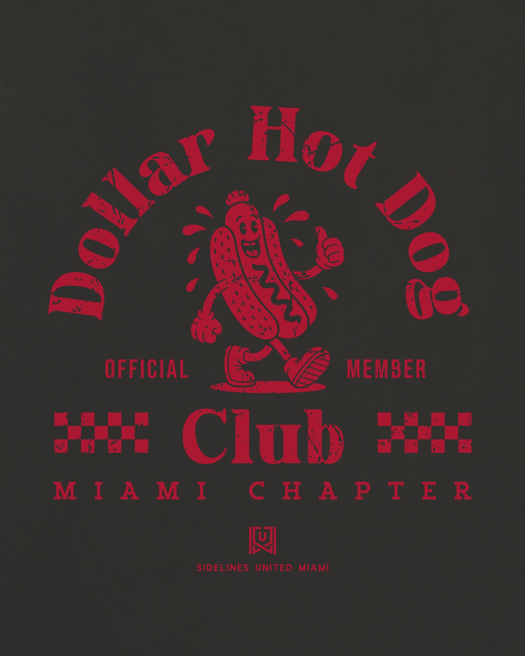 MIA Dollar Hot Dog Club Tee - Washed Black / Red - Zoom