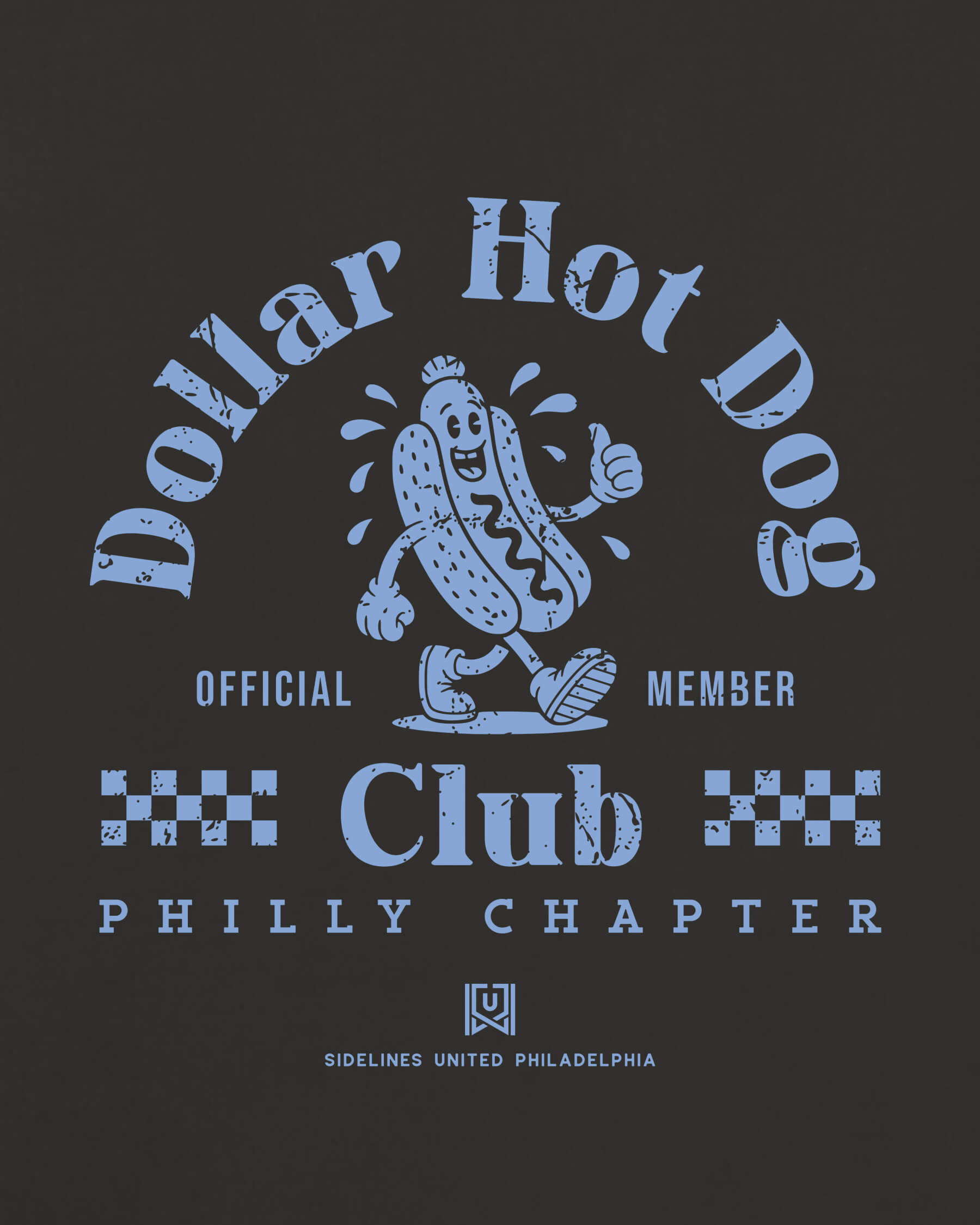 Philly Dollar Hot Dog Club Tee - Washed Black / Blue - Zoom
