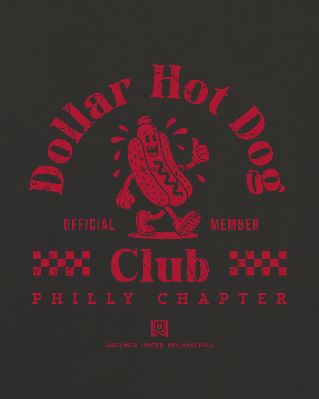 Philly Dollar Hot Dog Club Tee - Washed Black / Red - Zoom