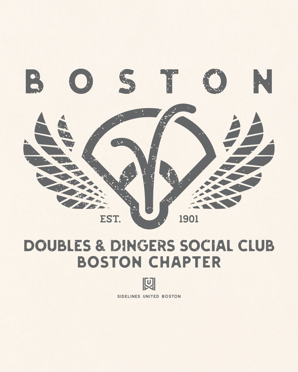 BOS Doubles & Dingers Tee - Vintage White - Zoom