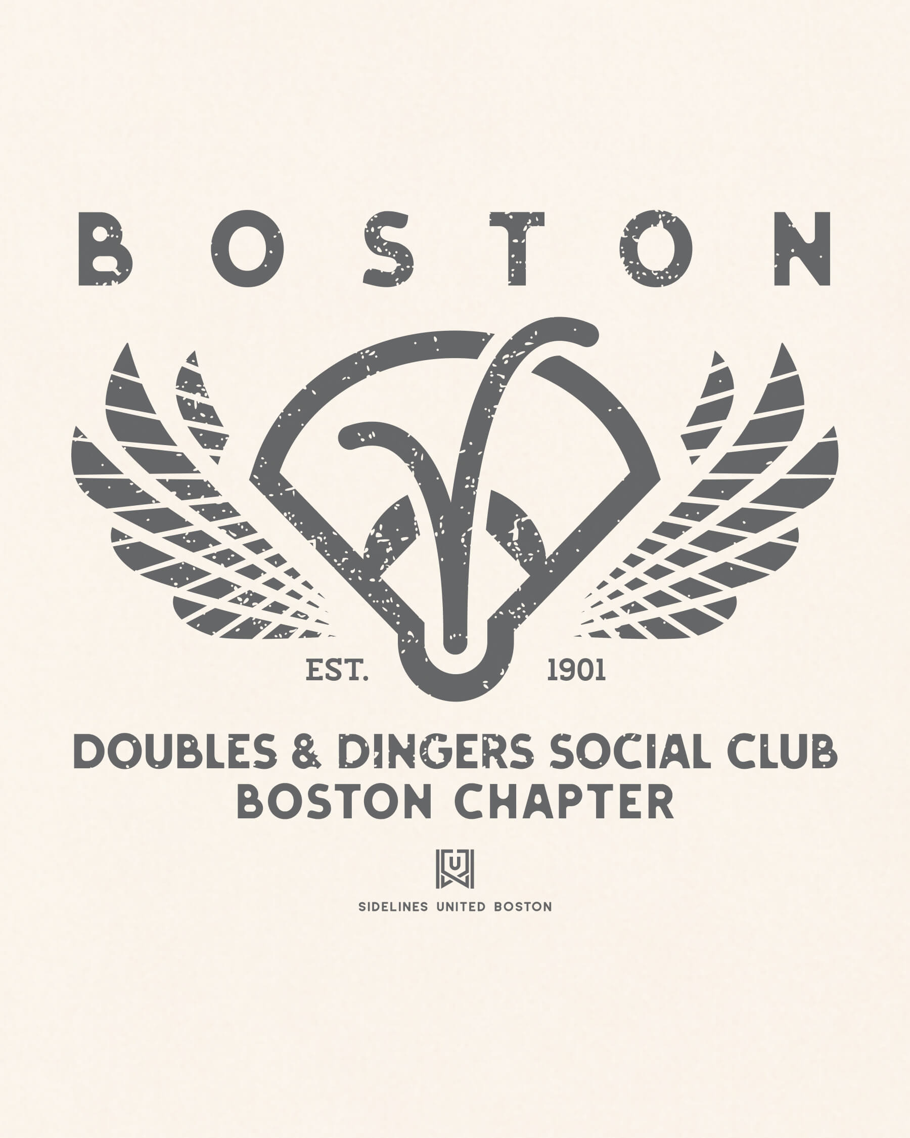 BOS Doubles & Dingers Tee - Vintage White - Zoom