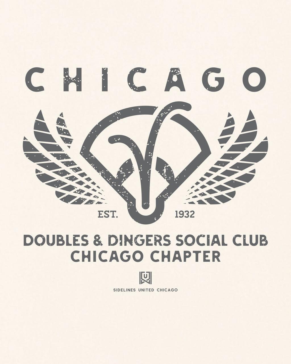 CHI Doubles & Dingers Tee - Vintage White - Zoom