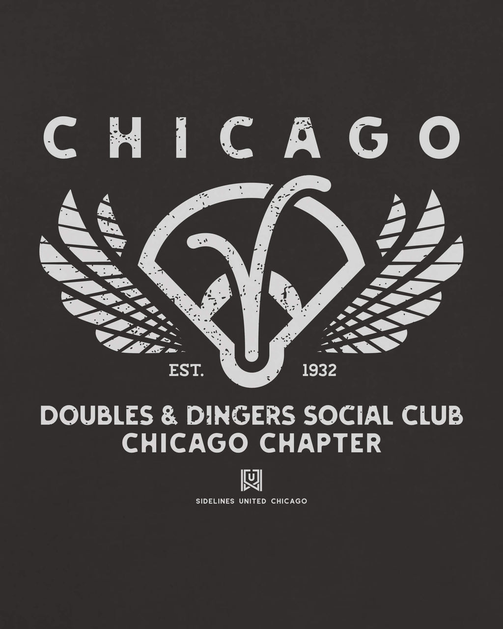 CHI Doubles & Dingers Tee - Washed Black / White - Zoom
