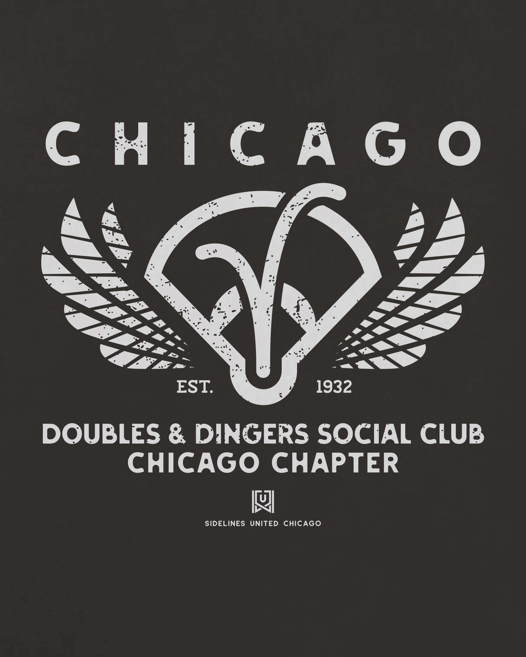 CHI Doubles & Dingers Tee - Washed Black / White - Zoom