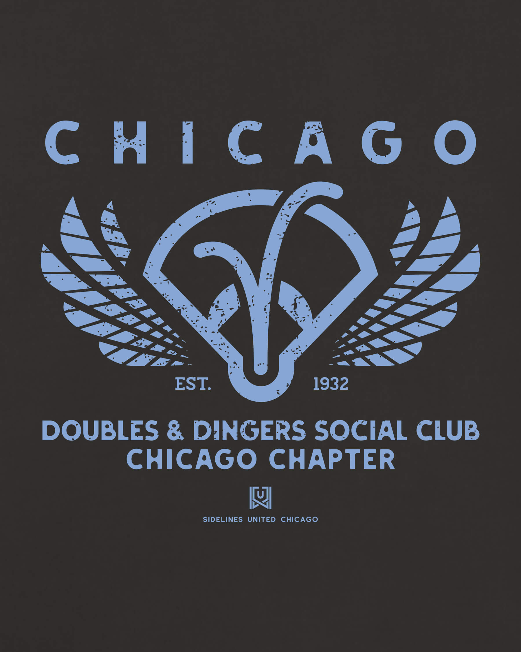 CHI Doubles & Dingers Tee - Washed Black / Blue - Zoom