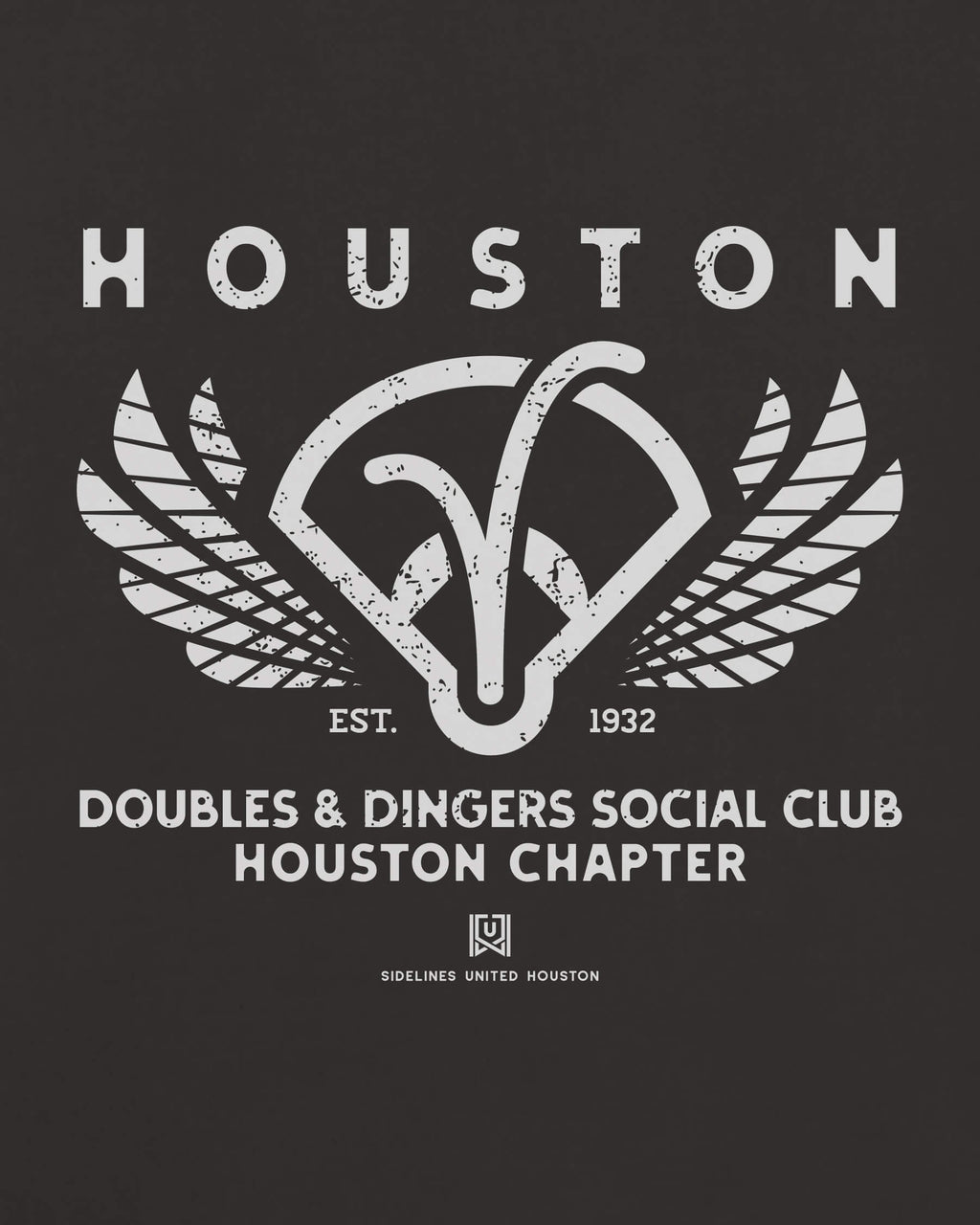 HOU Doubles & Dingers Tee - Washed Black / White - Zoom