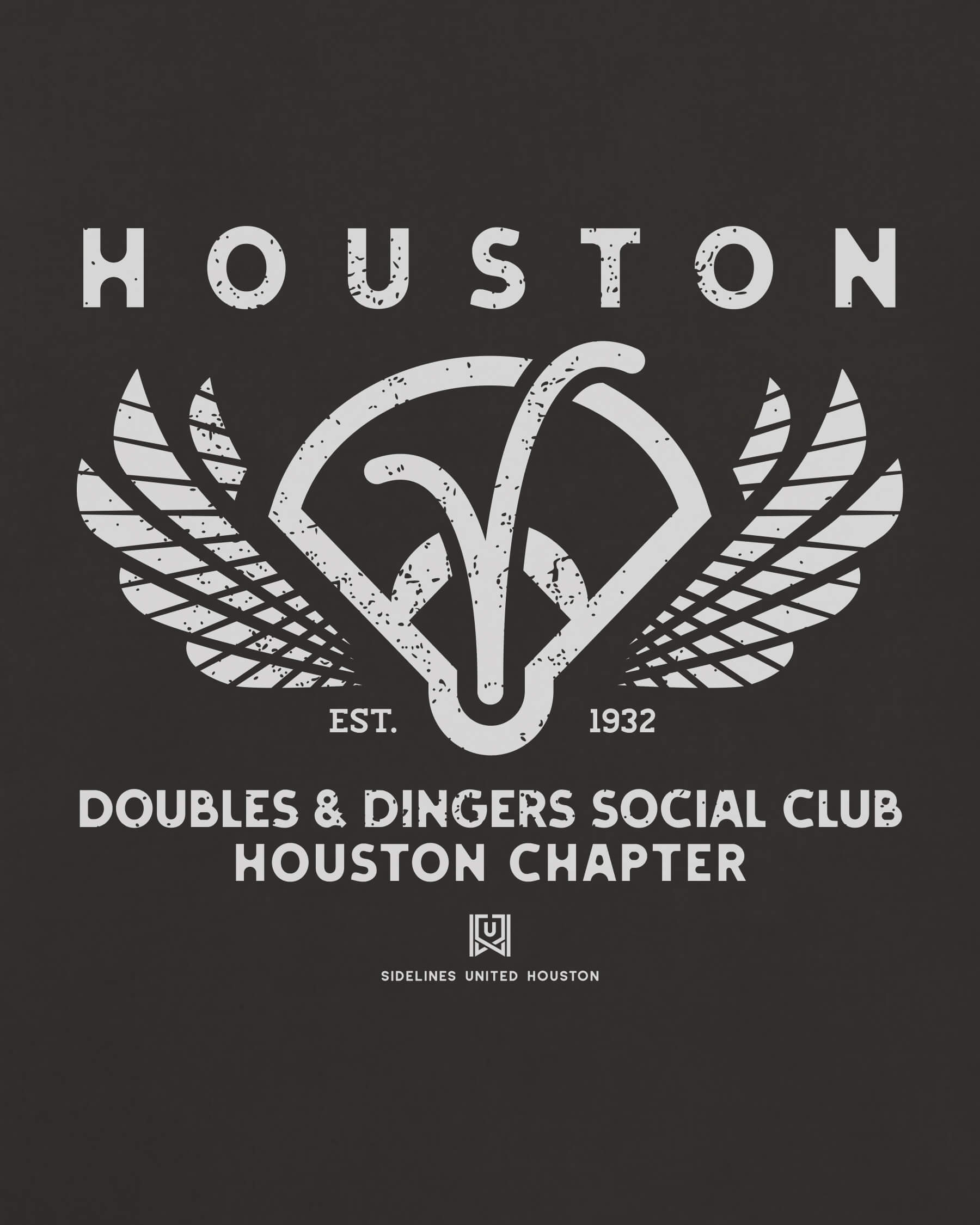 HOU Doubles & Dingers Tee - Washed Black / White - Zoom
