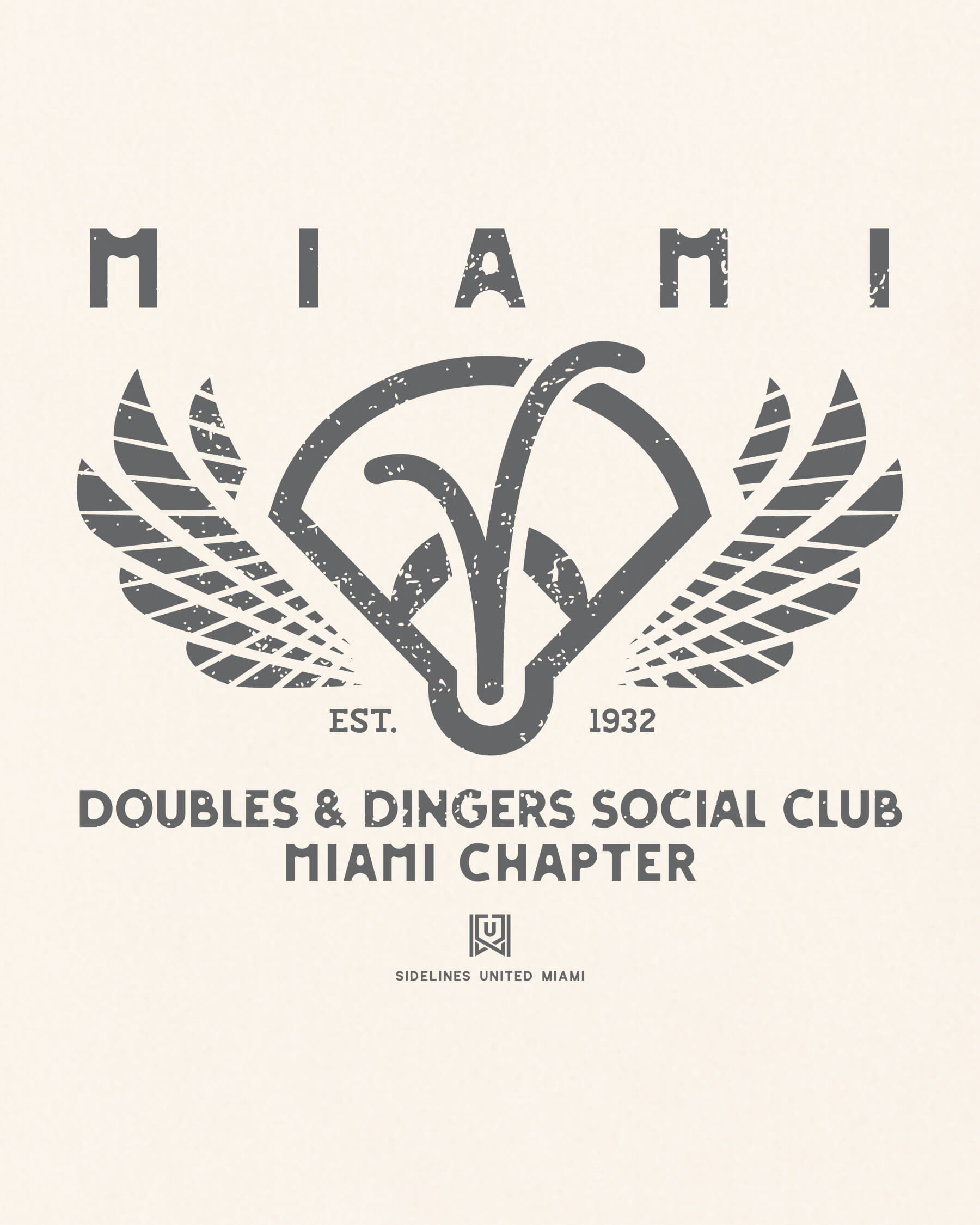 MIA Doubles & Dingers Tee - Vintage White - Zoom