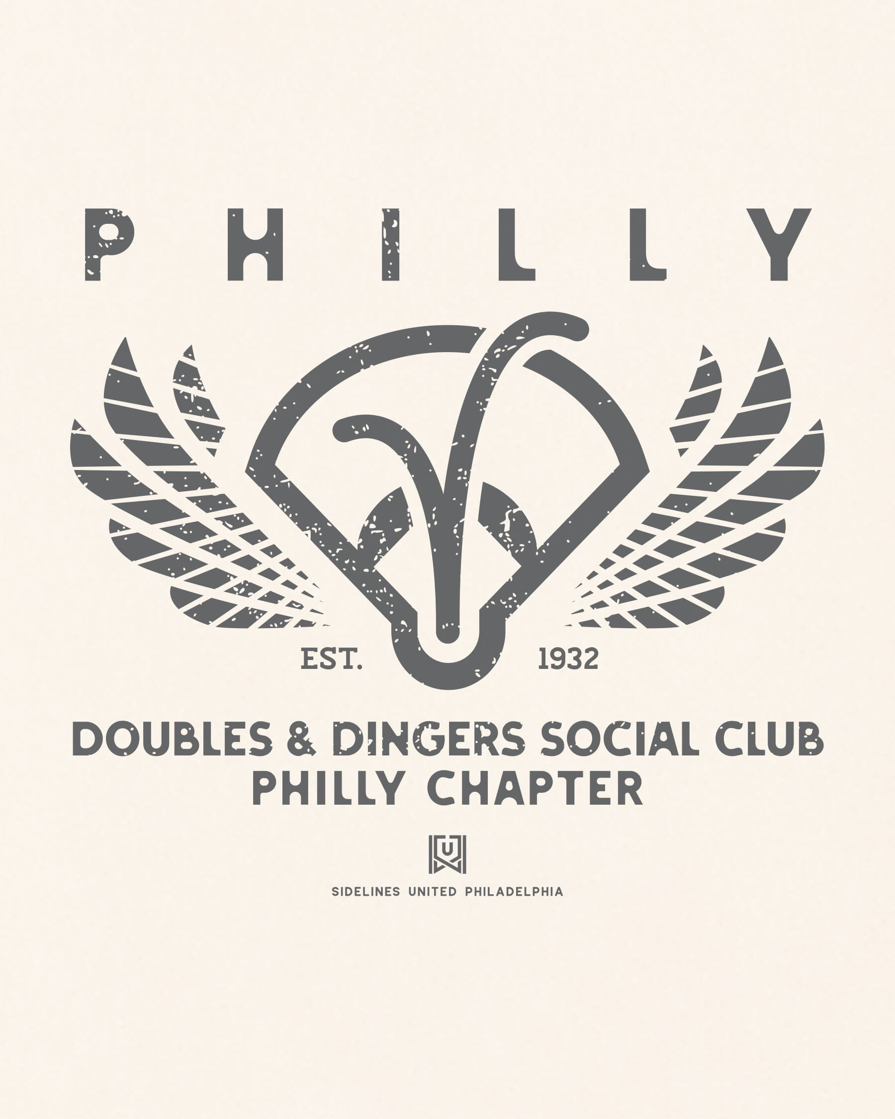 Philly Doubles & Dingers Tee - Vintage White - Zoom