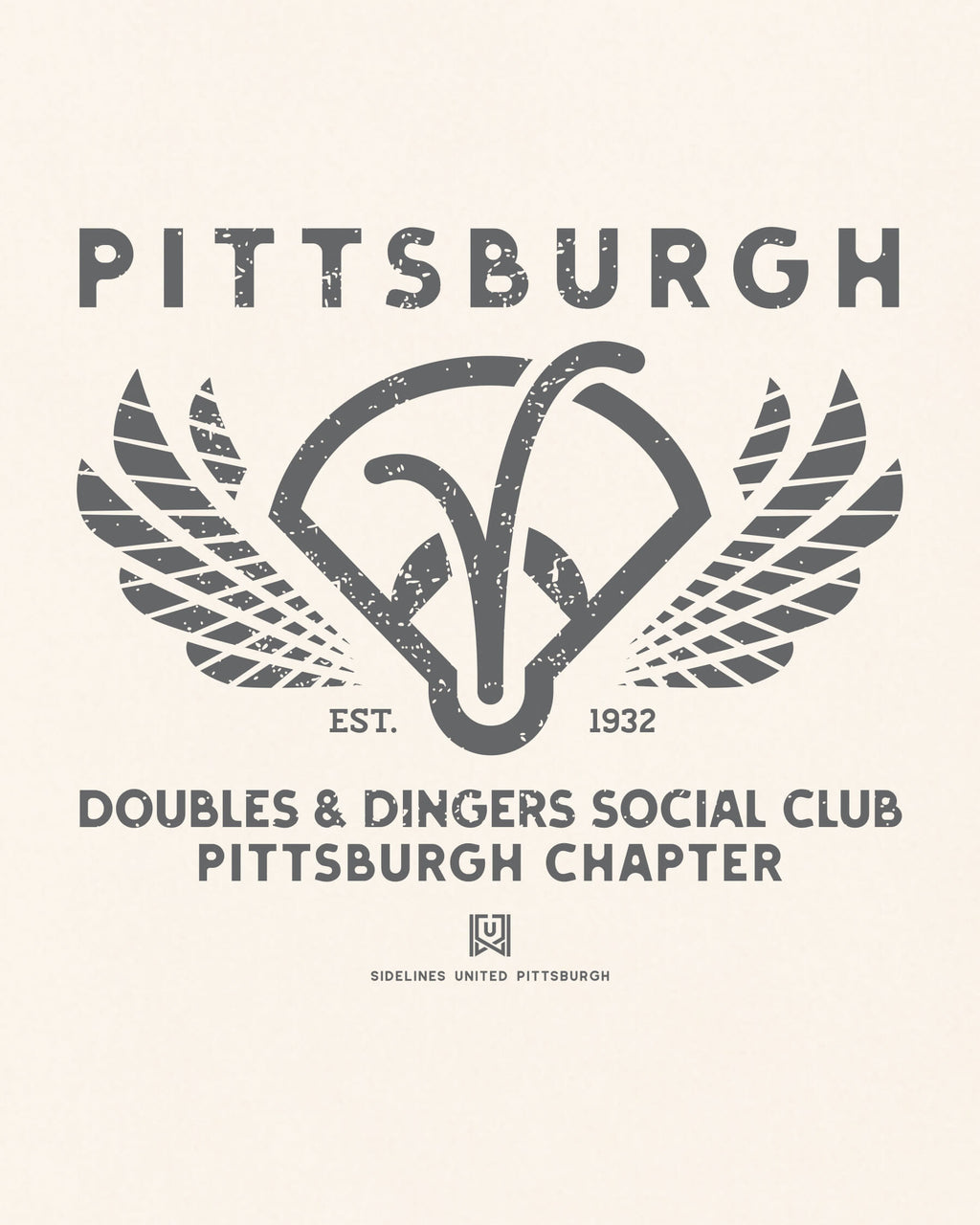 PGH Doubles & Dingers Tee - Vintage White - Zoom