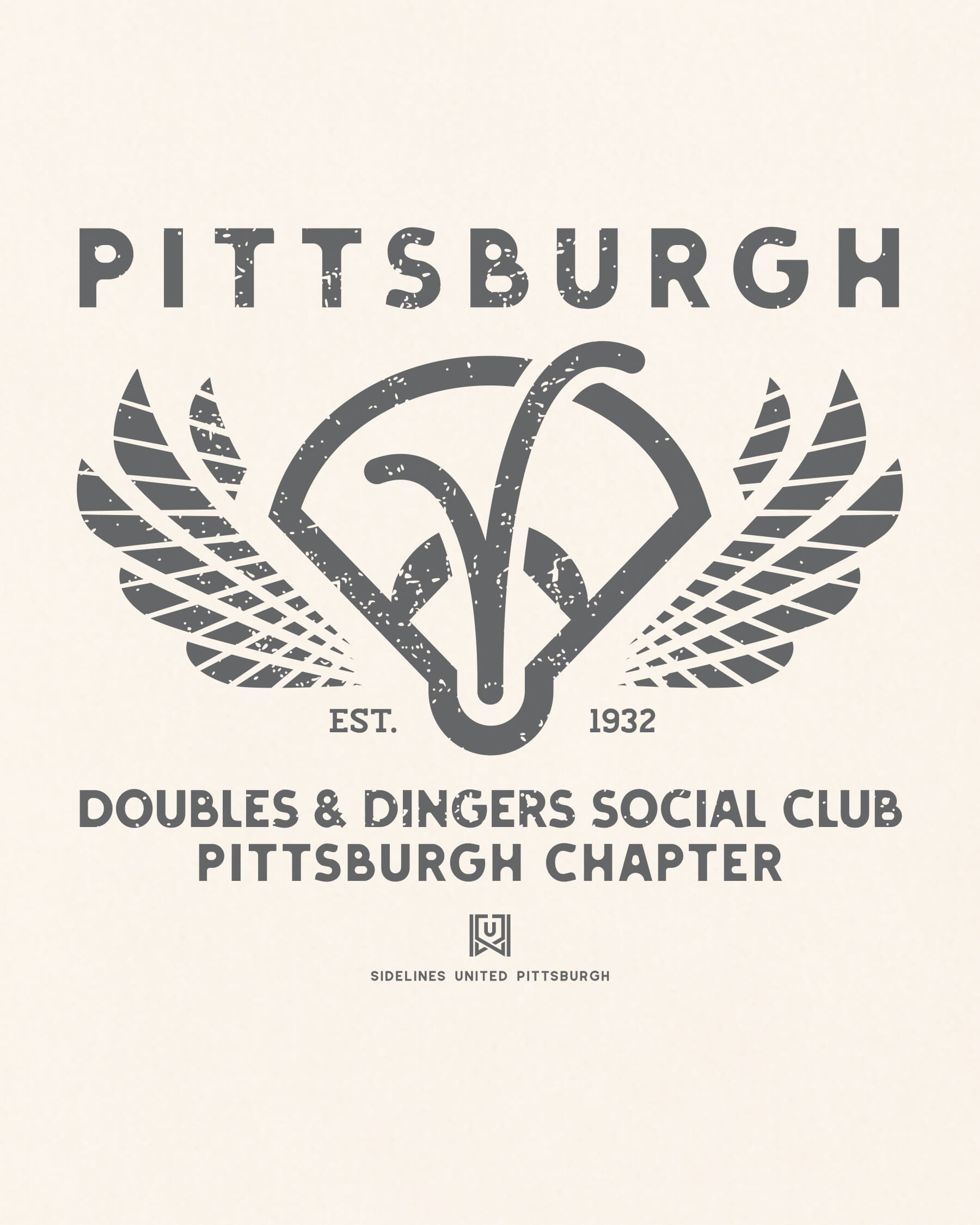 PGH Doubles & Dingers Tee - Vintage White - Zoom