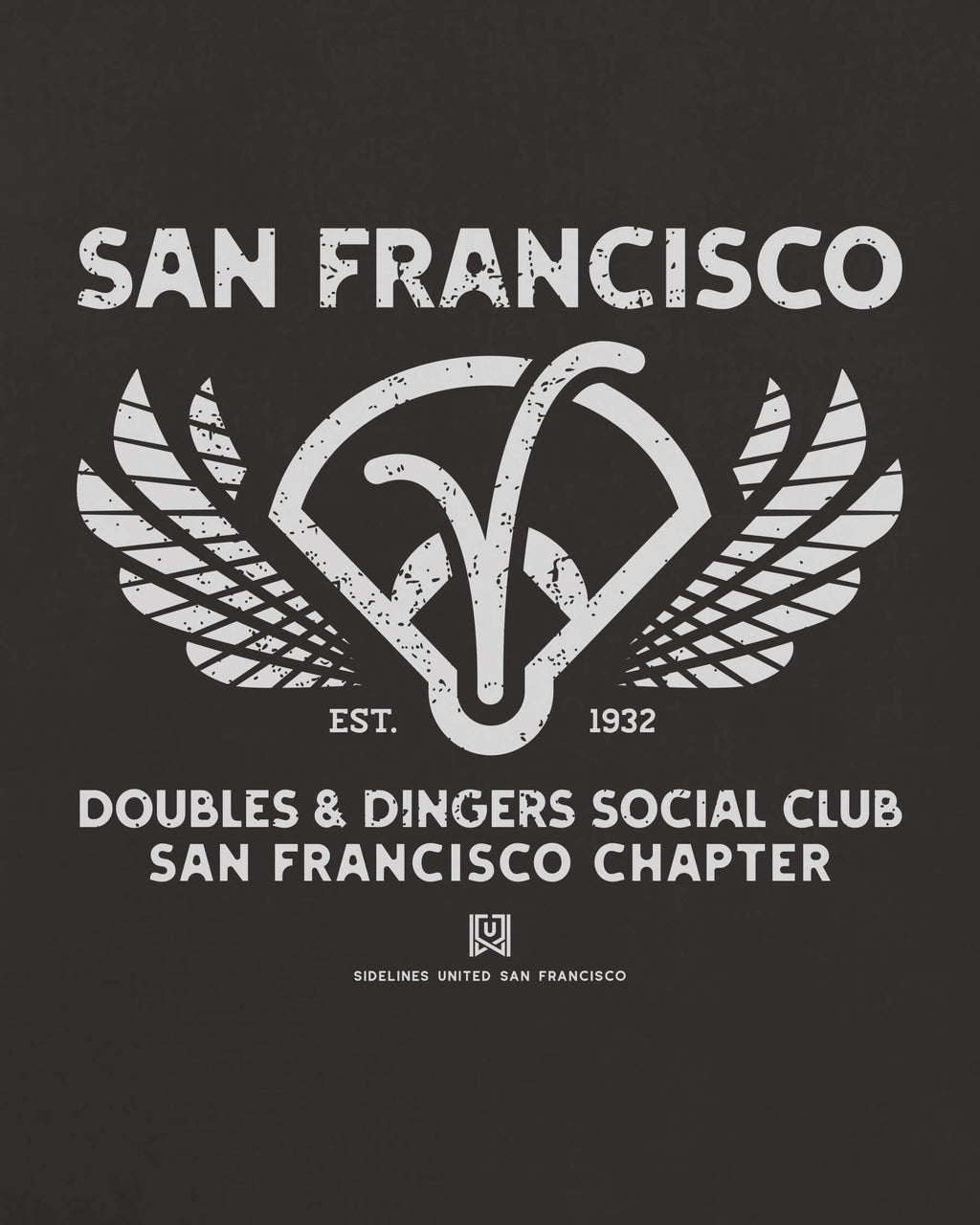 SF Doubles & Dingers Tee - Washed Black / White - Zoom
