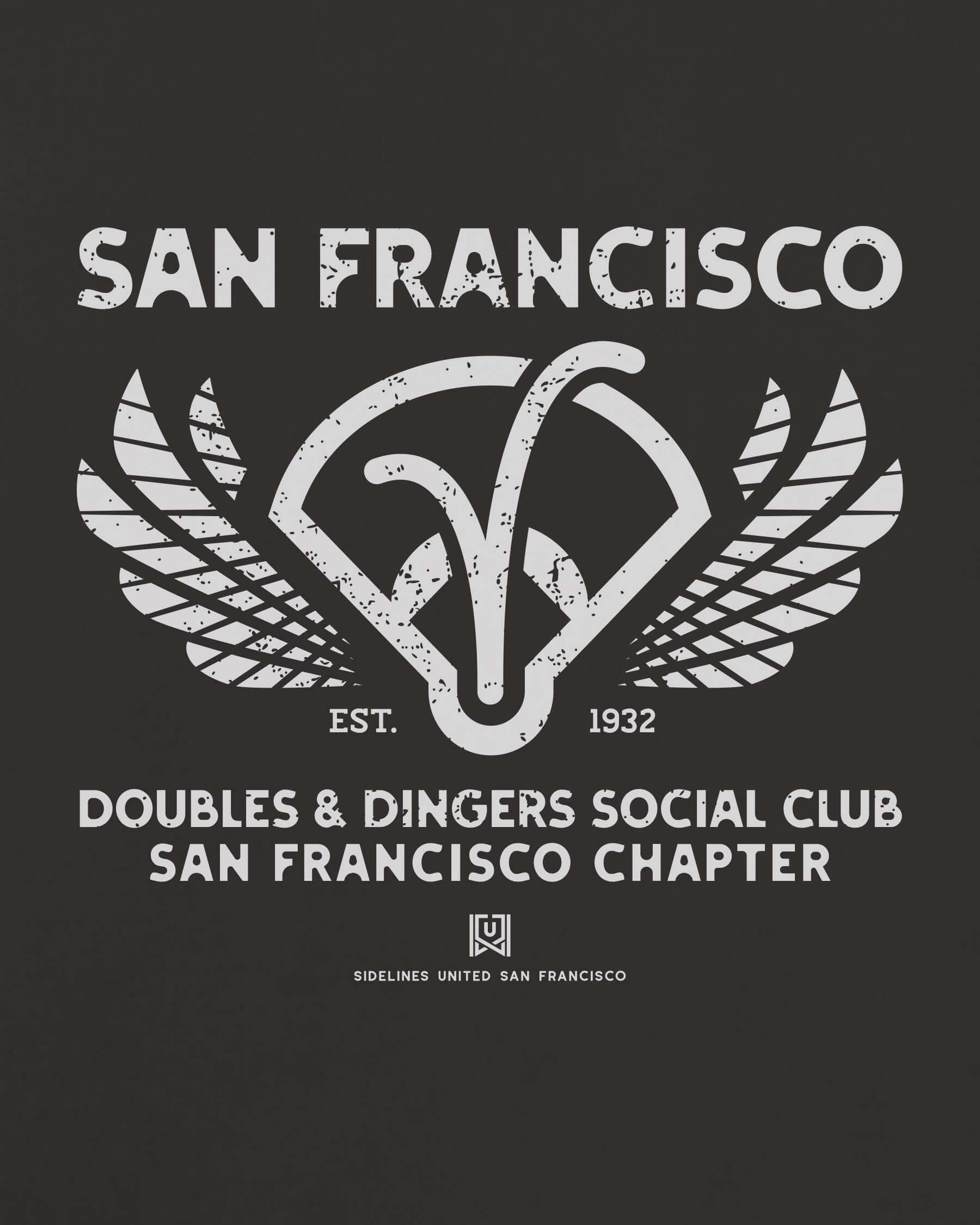 SF Doubles & Dingers Tee - Washed Black / White - Zoom