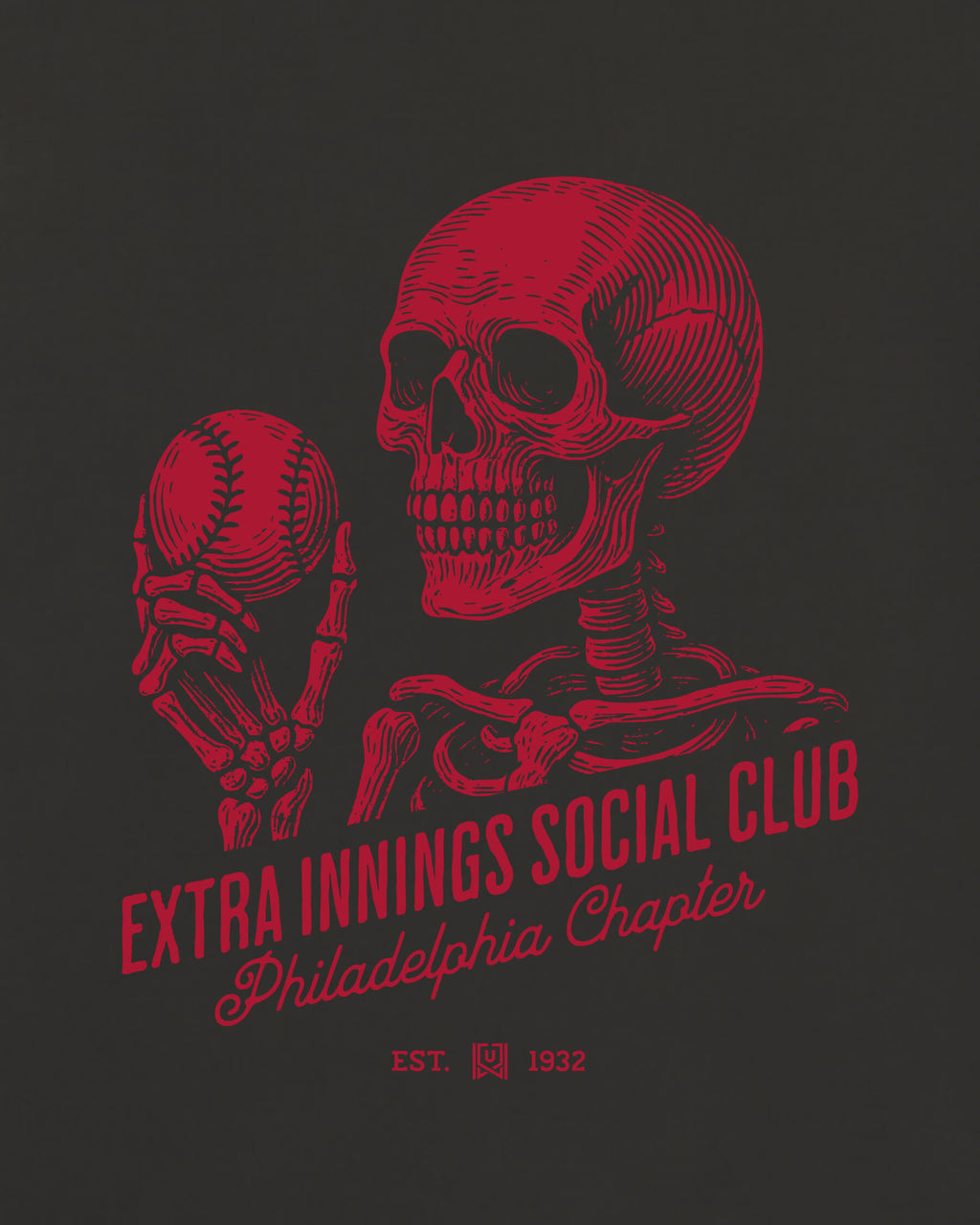 Philly Extra Innings Tee - Washed Black / Red - Zoom