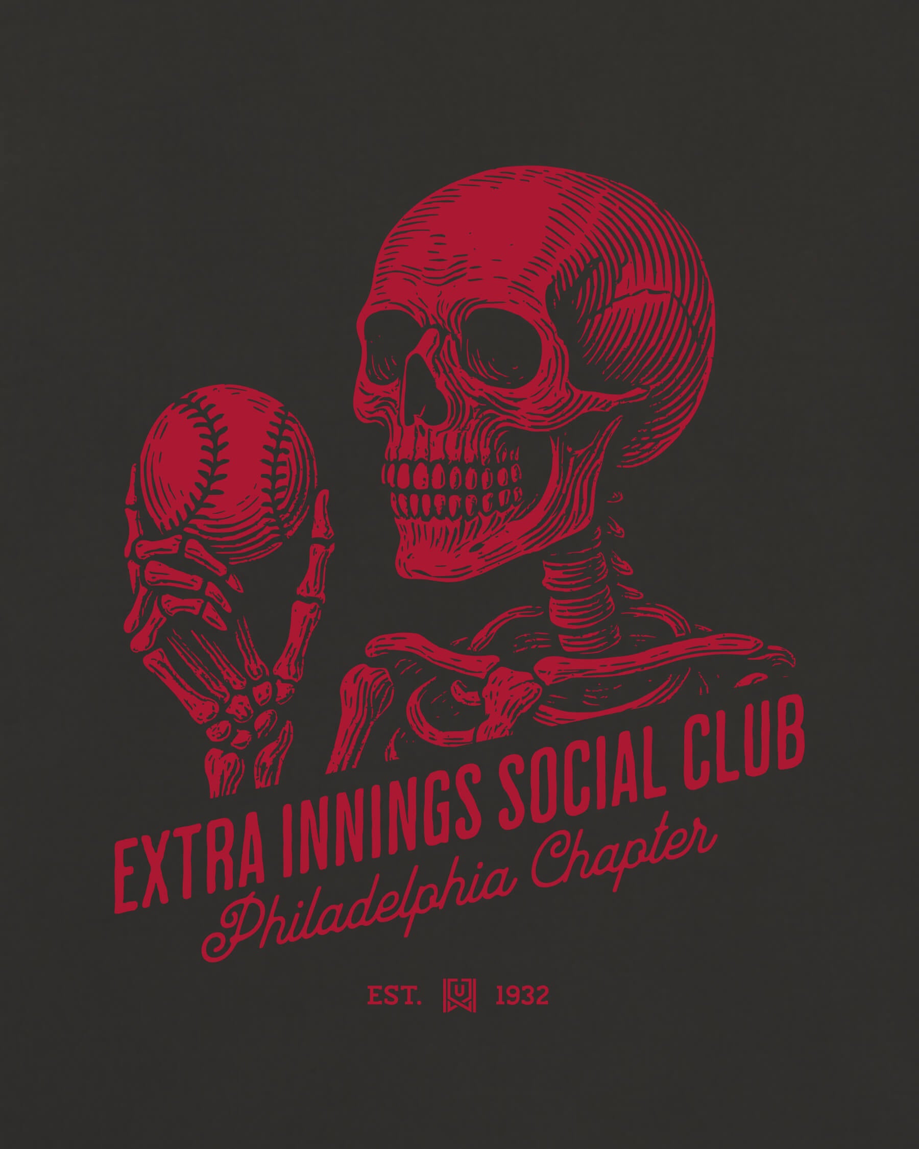 Philly Extra Innings Tee - Washed Black / Red - Zoom