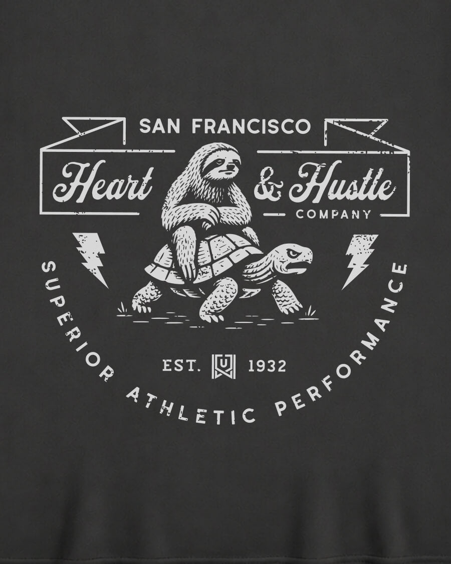 SF Heart & Hustle Tee - Washed Black / White - Zoom