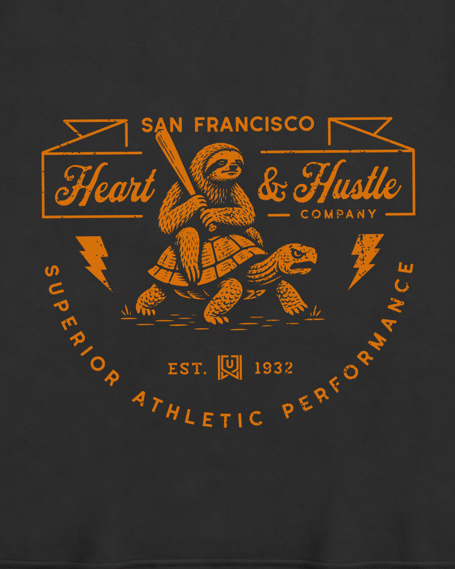 SF Heart & Hustle Tee - Washed Black / Orange - Zoom