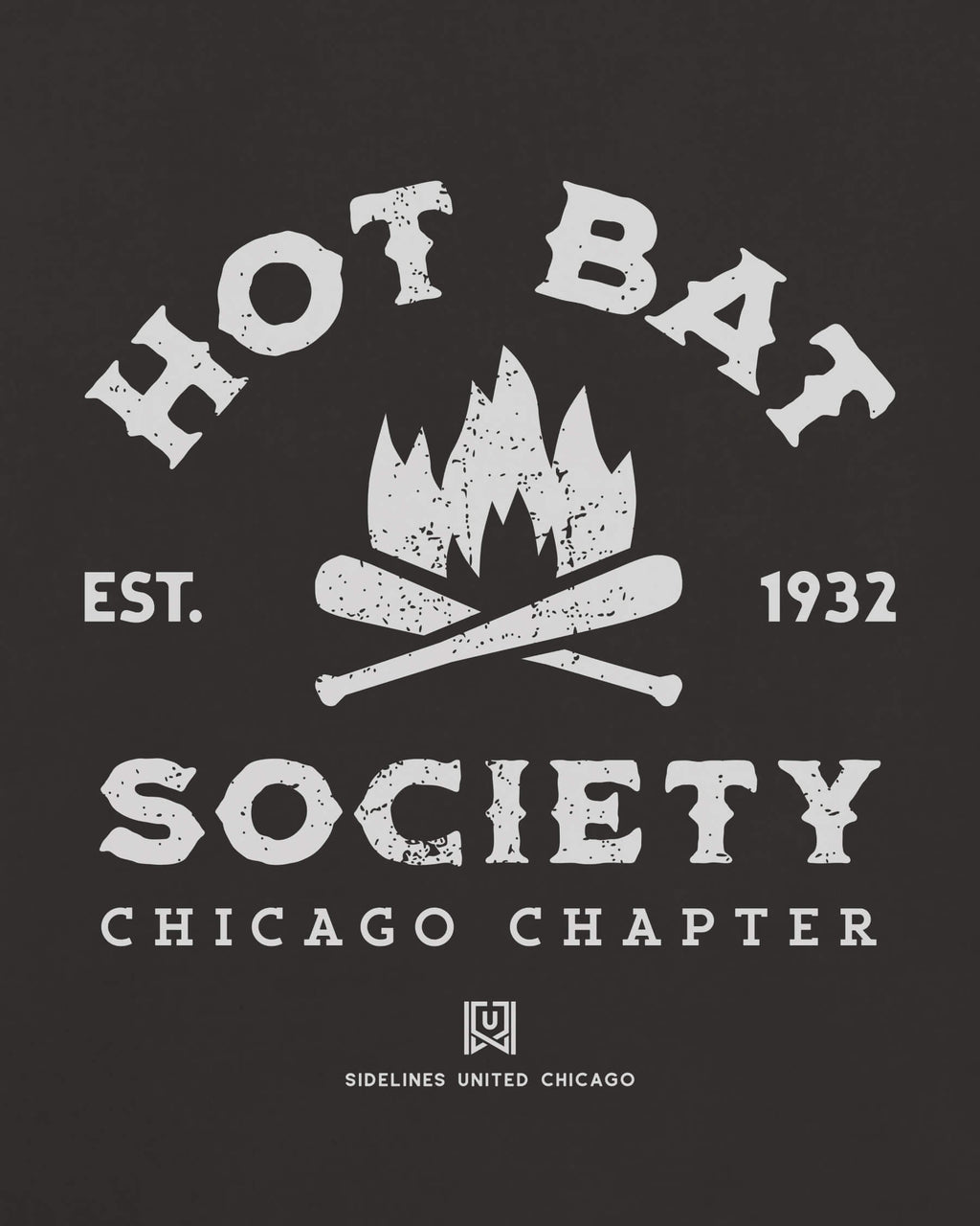 CHI Hot Bat Society Tee - Washed Black / White - Zoom