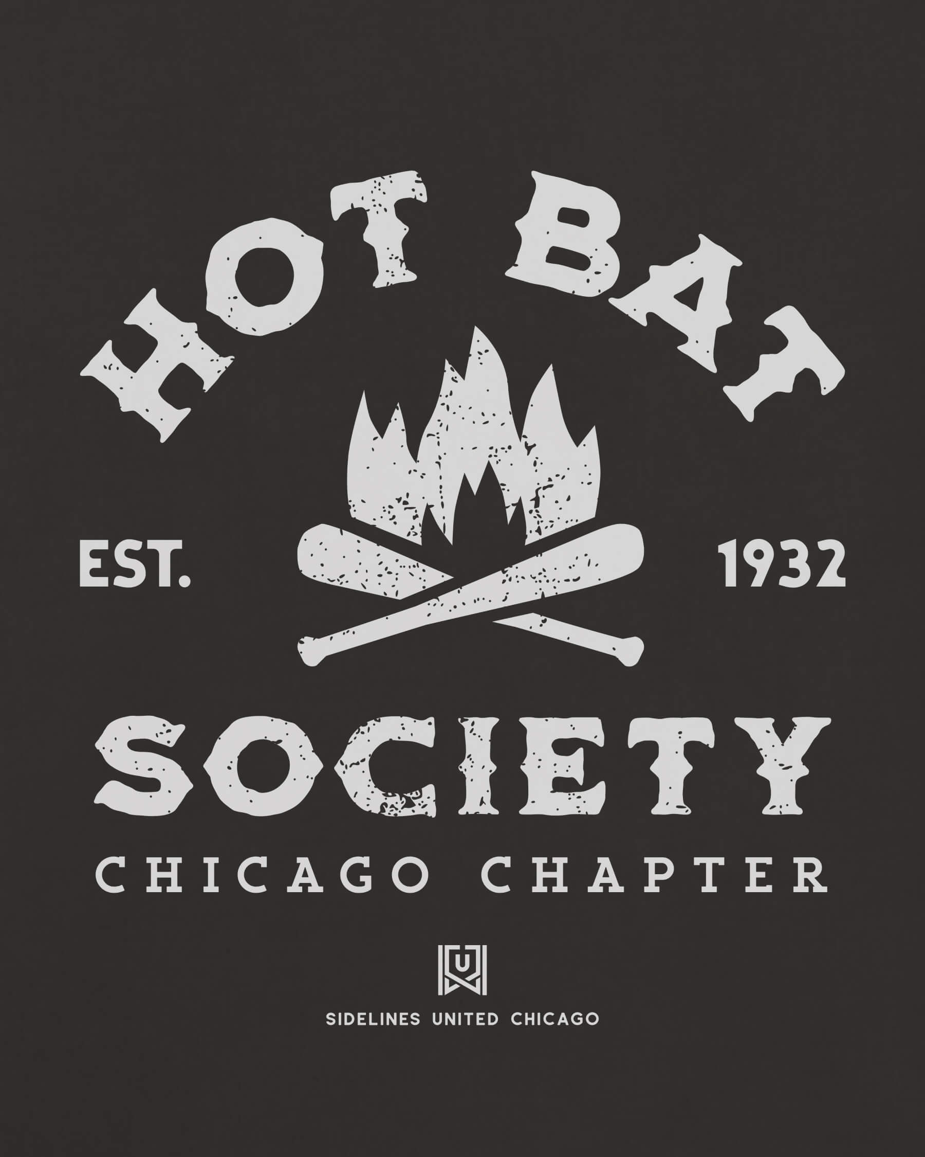 CHI Hot Bat Society Tee - Washed Black / White - Zoom