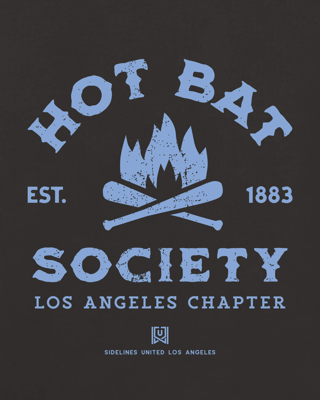 LA Hot Bat Society Tee - Washed Black / Blue - Zoom