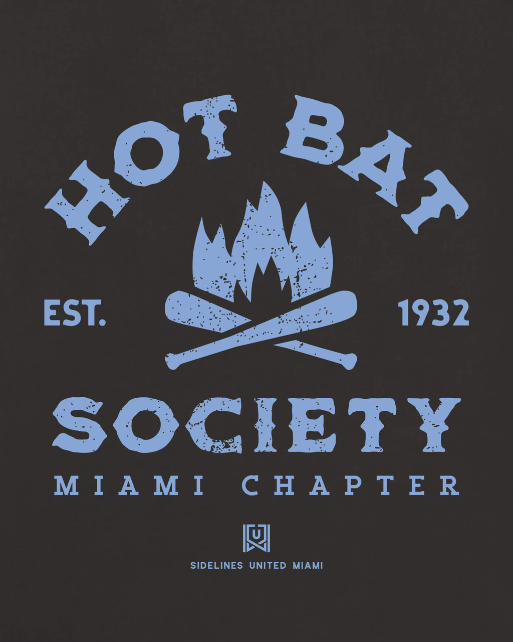 MIA Hot Bat Society Tee - Washed Black / Blue - Zoom