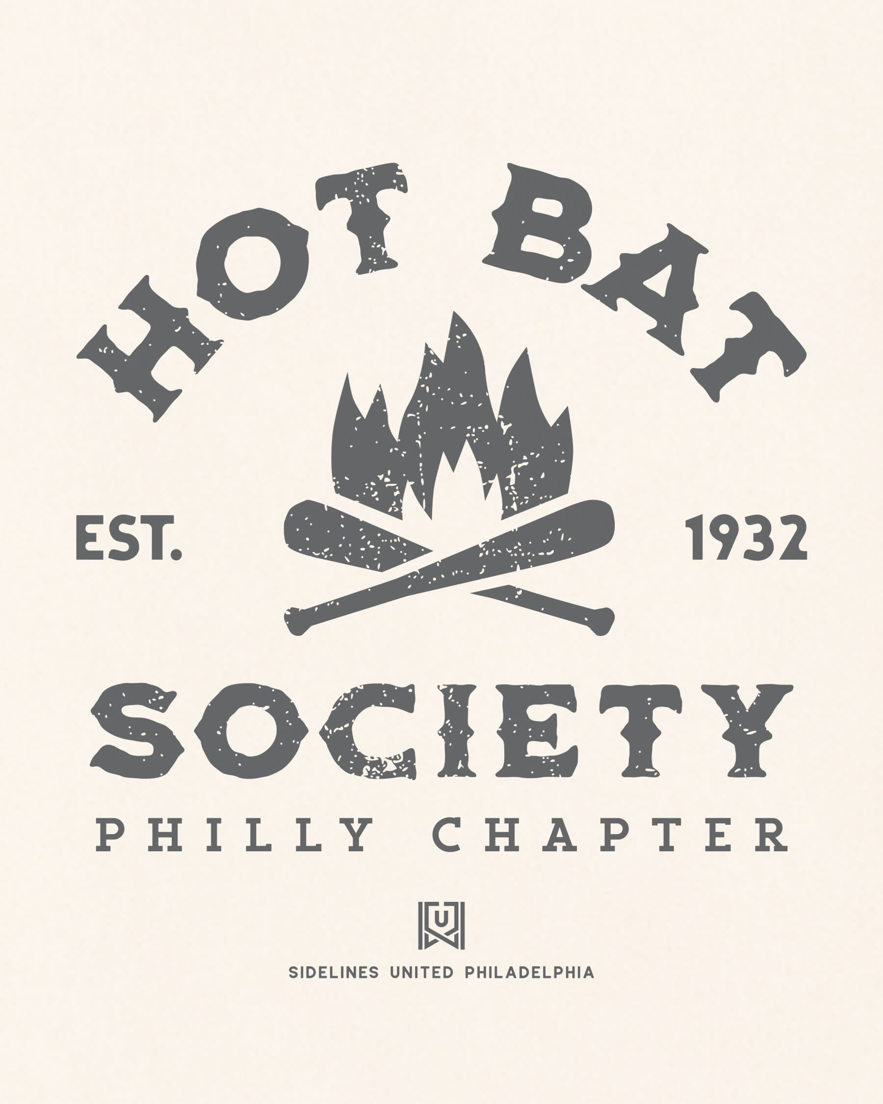 Philly Hot Bat Society Tee - Vintage White - Zoom