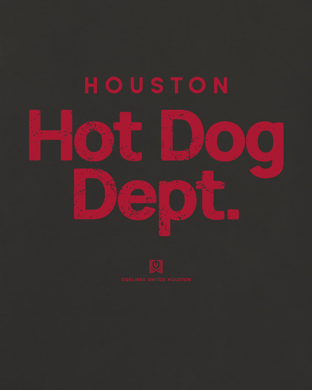 HOU Hot Dog Dept Tee - Washed Black / Red - Zoom