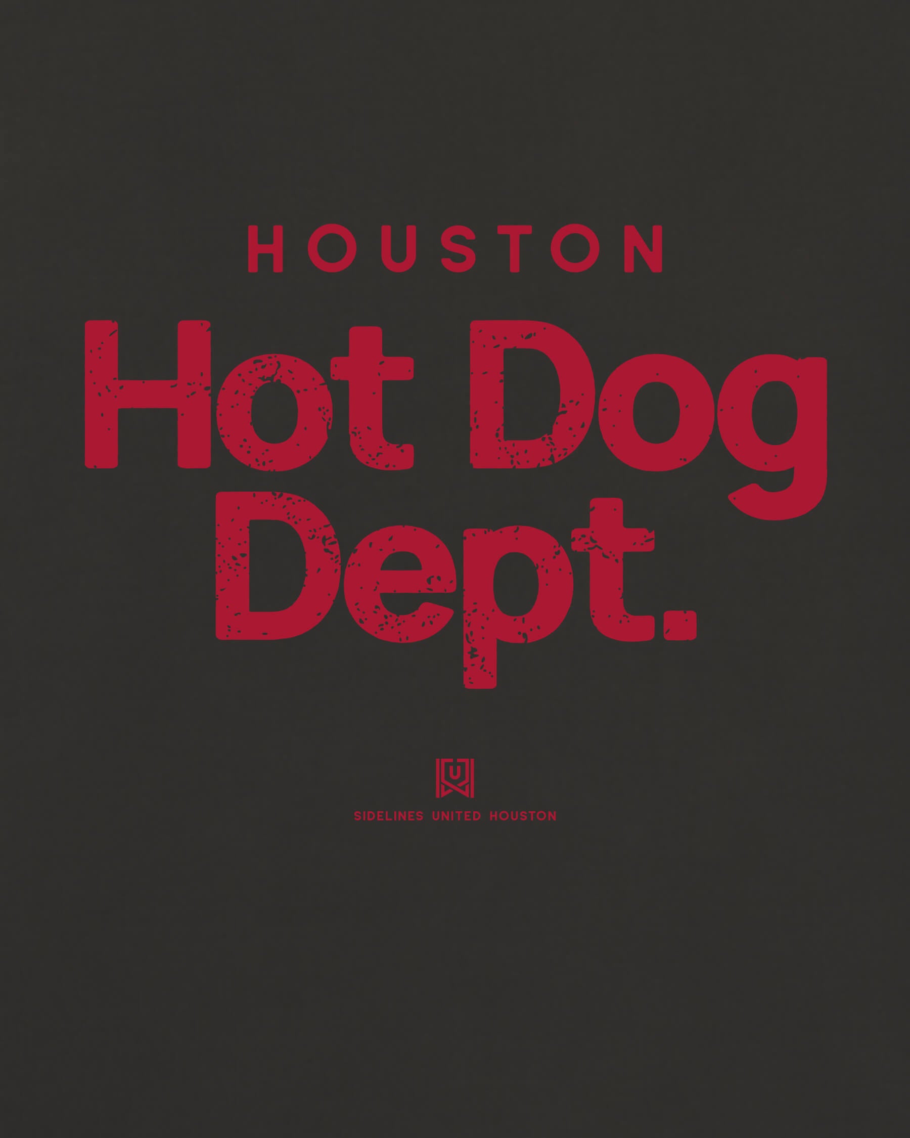 HOU Hot Dog Dept Tee - Washed Black / Red - Zoom
