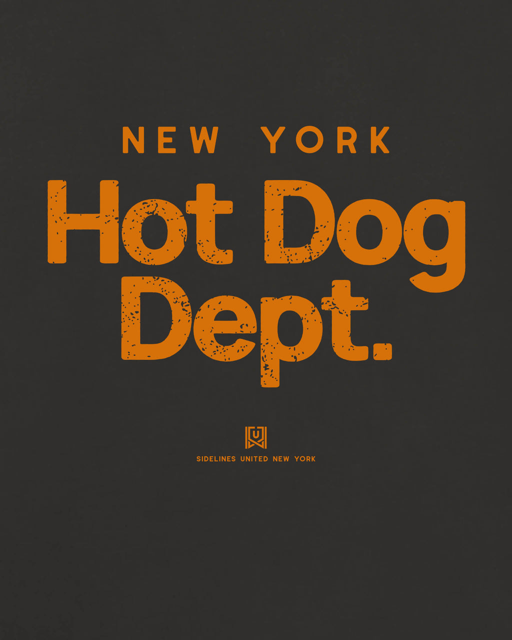 NY Hot Dog Dept Tee - Washed Black / Orange - Zoom