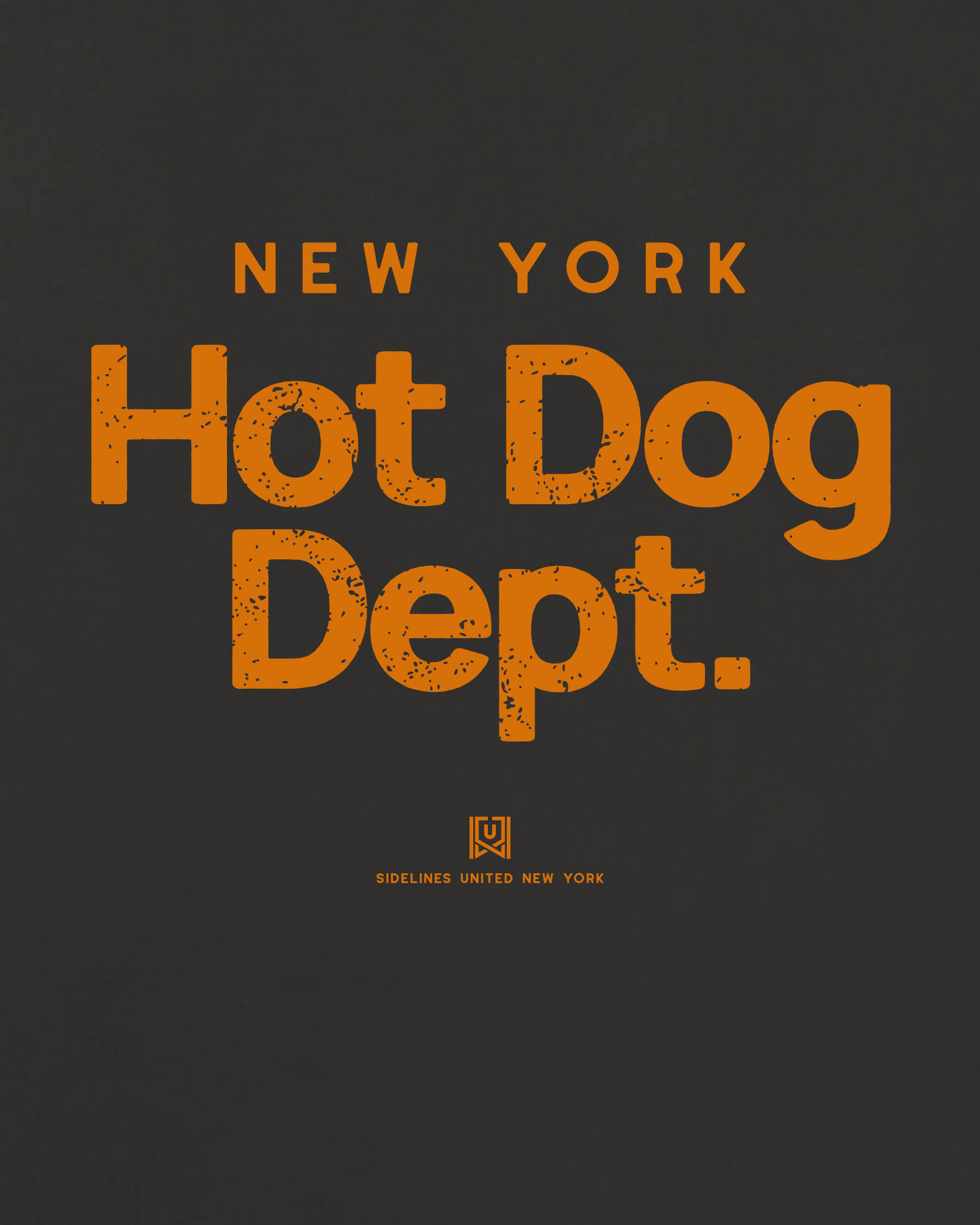 NY Hot Dog Dept Tee - Washed Black / Orange - Zoom