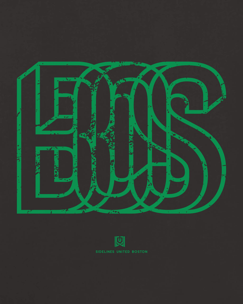 BOS Intersect Tee - Washed Black / Green - Zoom