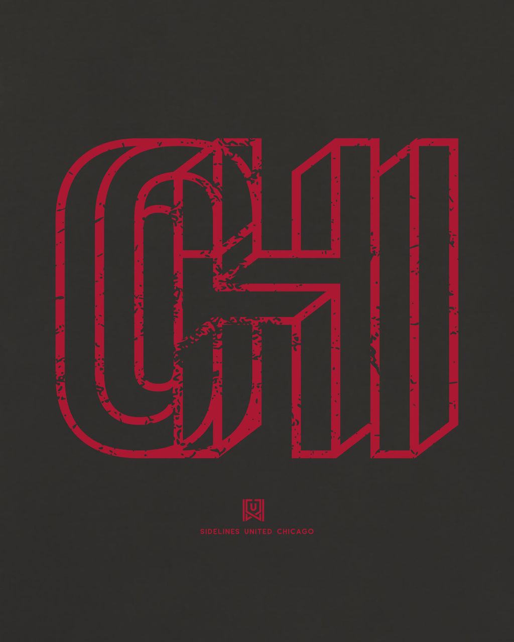 CHI Intersect Tee - Washed Black / Red - Zoom