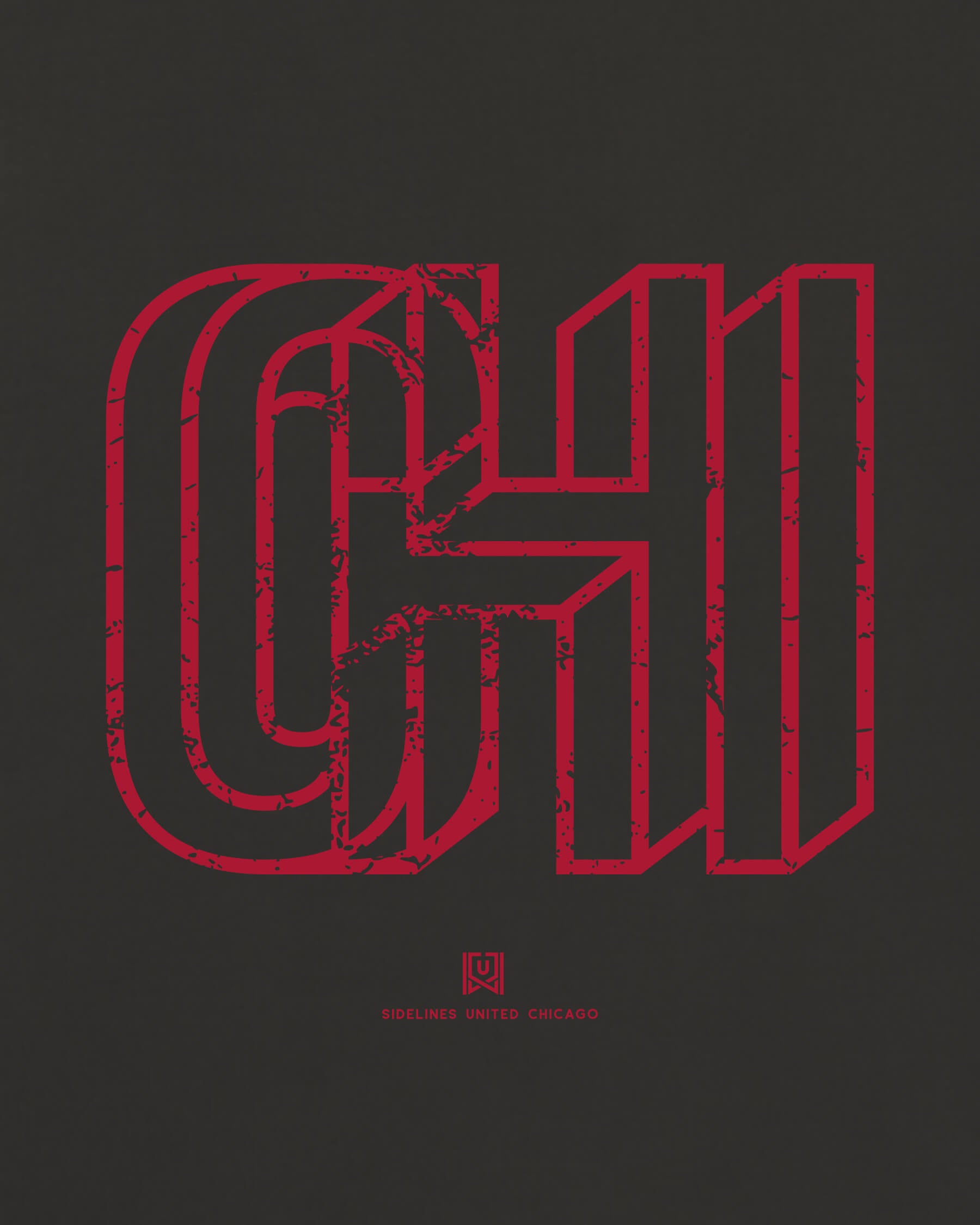 CHI Intersect Tee - Washed Black / Red - Zoom