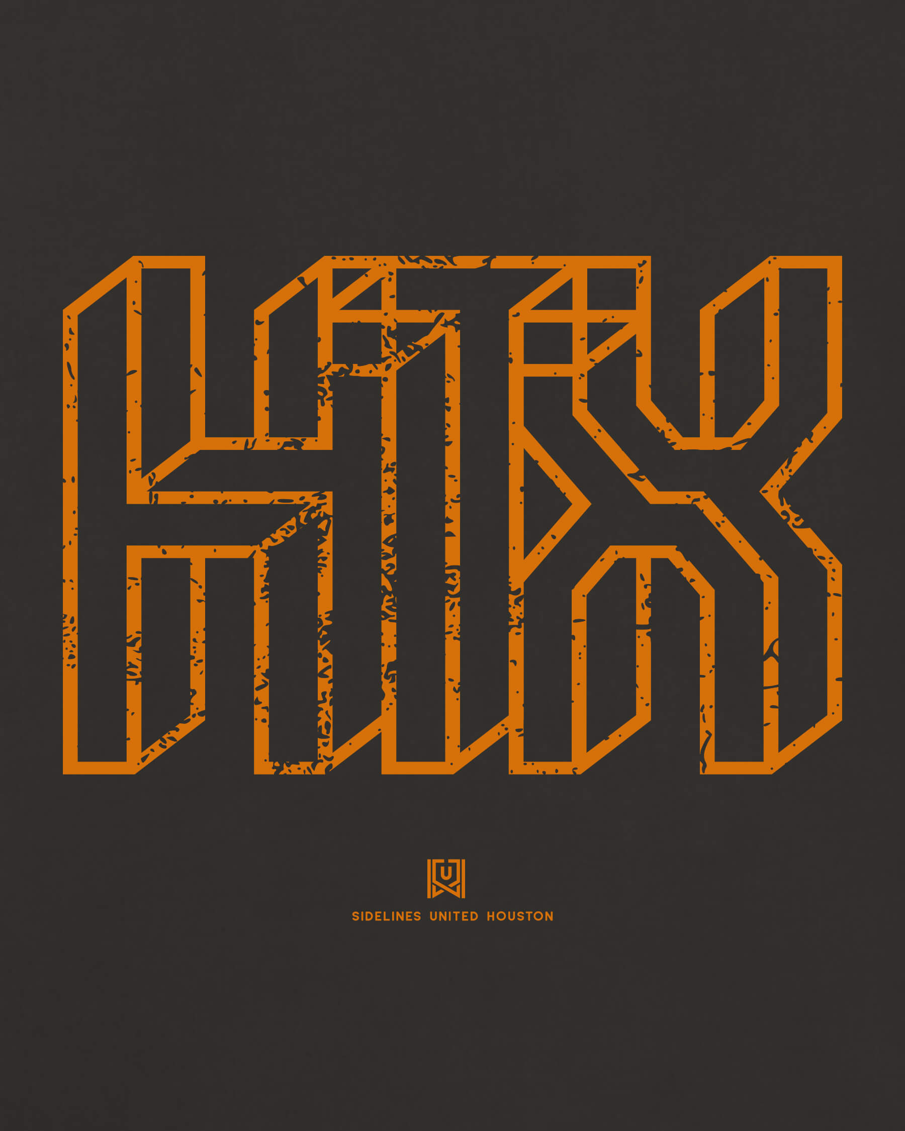 HOU Intersect Tee - Washed Black / Orange - Zoom