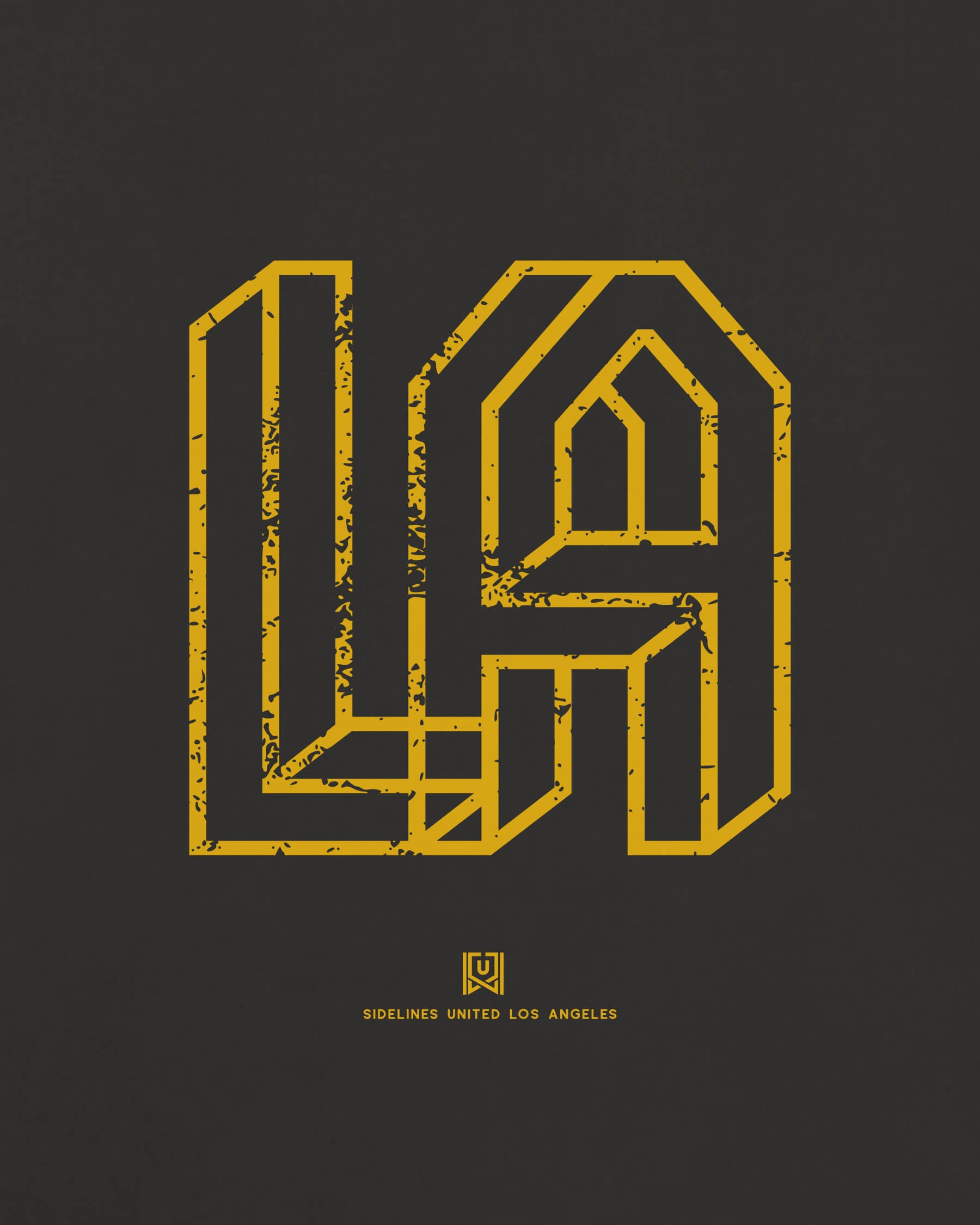 LA Intersect Tee - Washed Black / Gold - Zoom