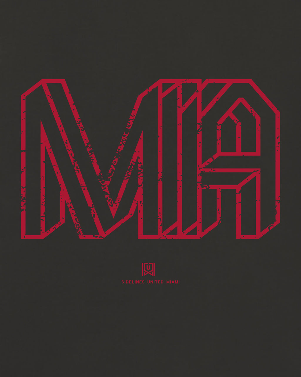 MIA Intersect Tee - Washed Black / Red - Zoom