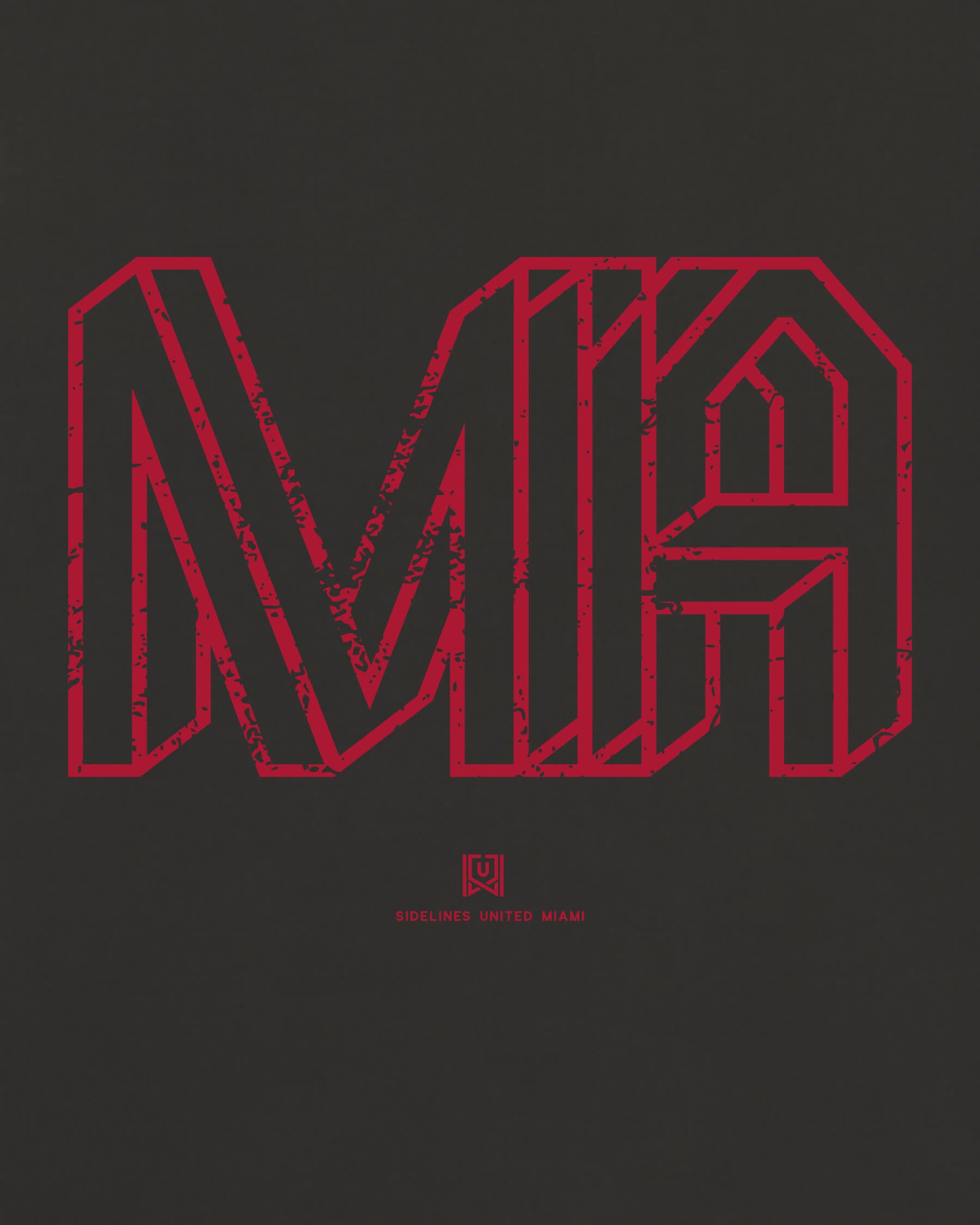MIA Intersect Tee - Washed Black / Red - Zoom