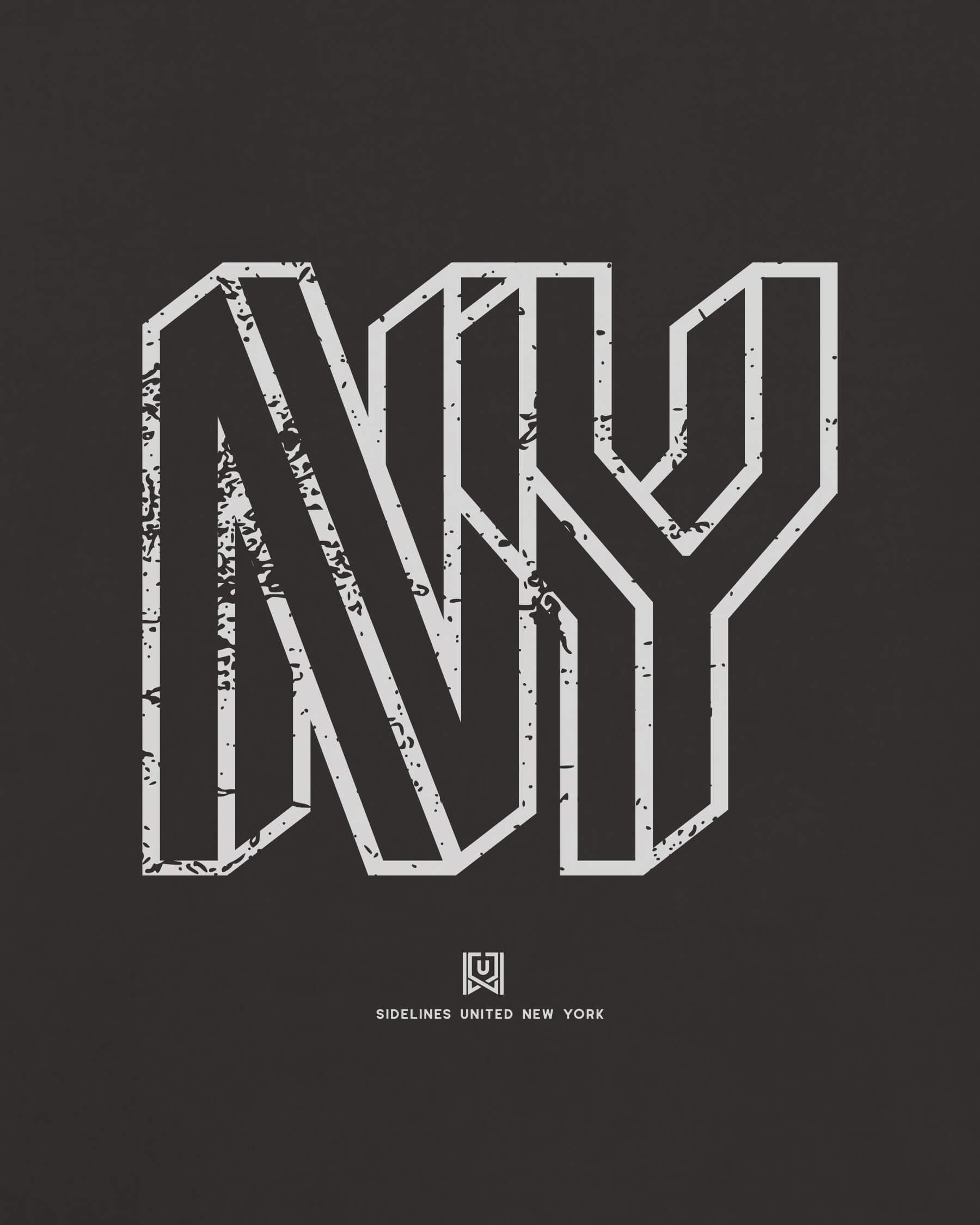 NY Intersect Tee - Washed Black / White - Zoom