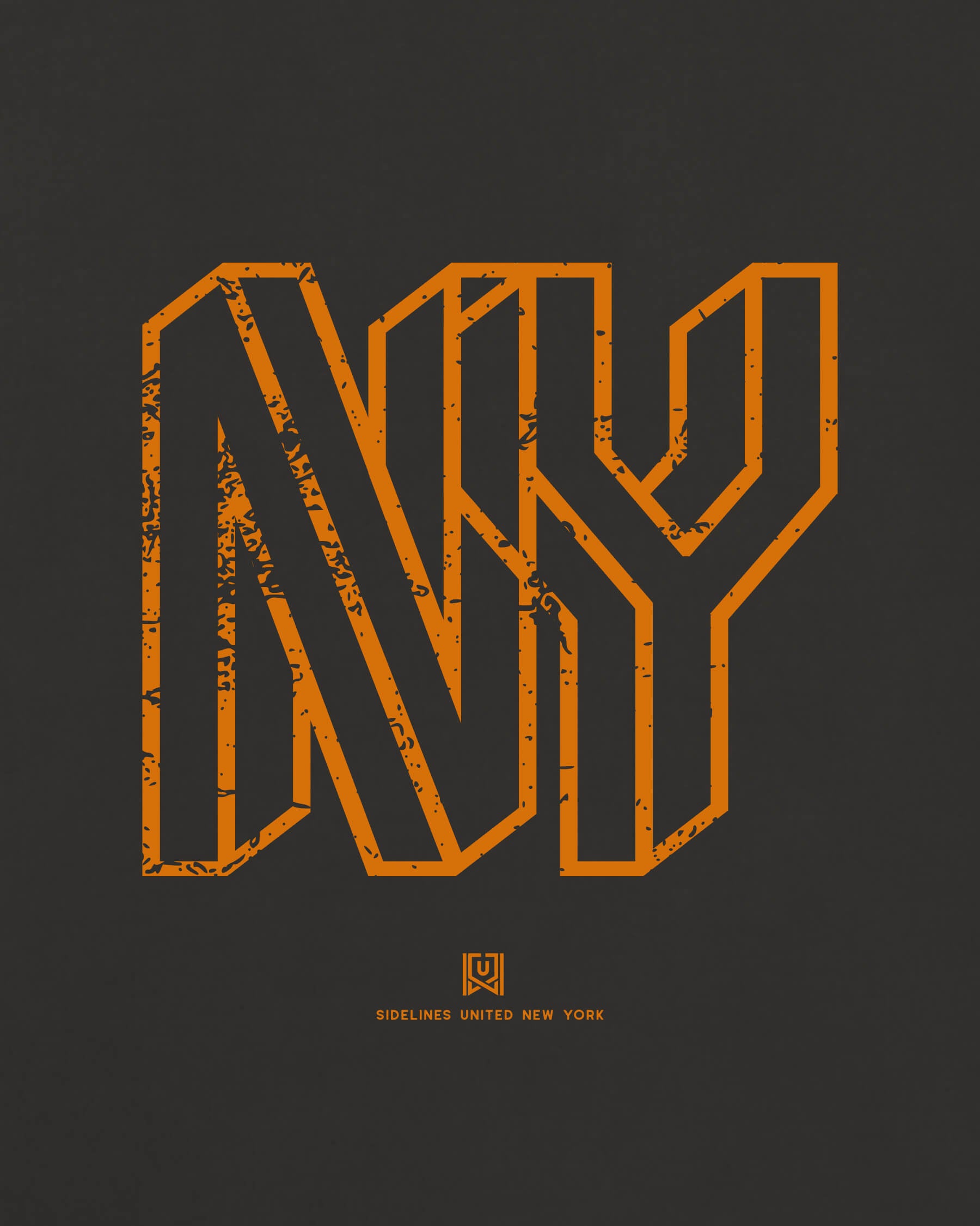 NY Intersect Tee - Washed Black / Orange - Zoom