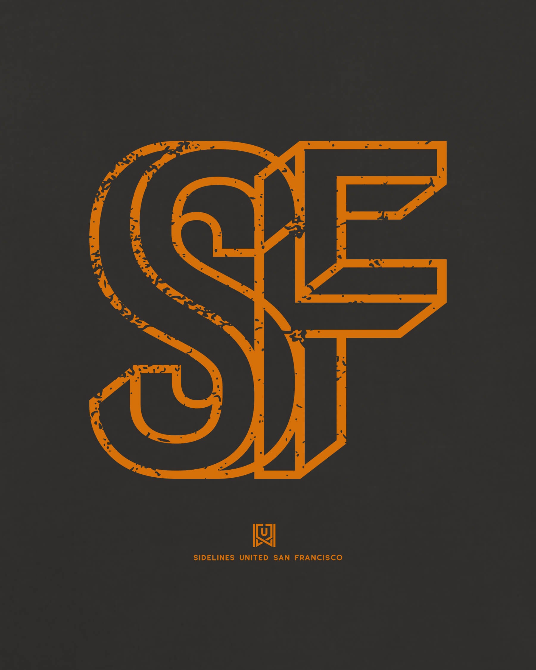 SF Intersect Tee - Washed Black / Orange - Zoom