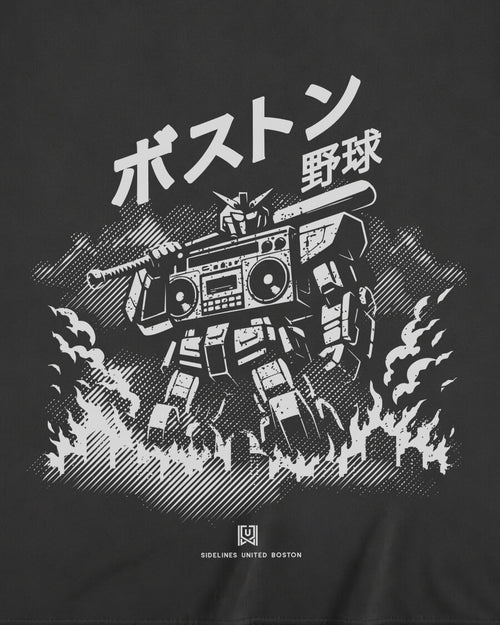 BOS Mech Tee - Washed Black / White - Zoom